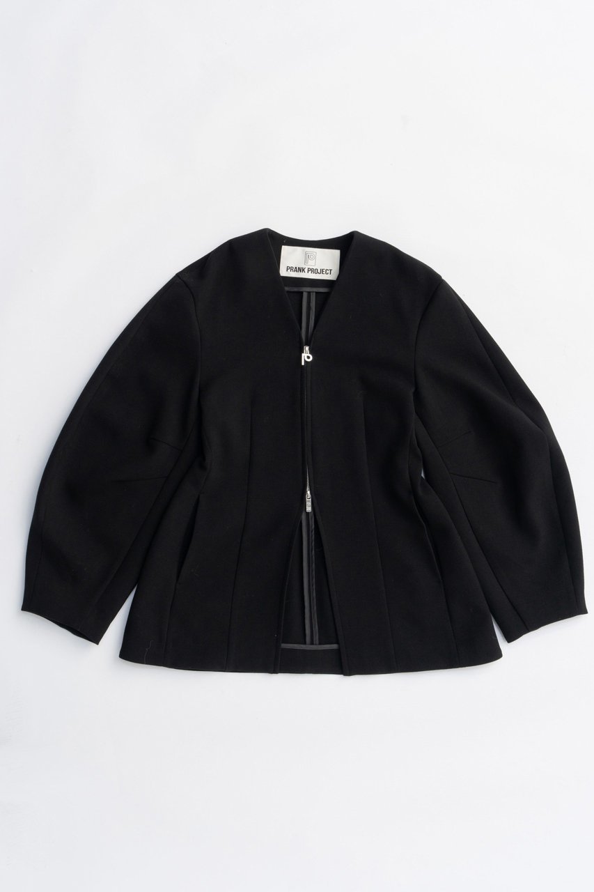 【プランク プロジェクト/PRANK PROJECT】のコクーンスリーブジップトップ / Cocoon Sleeve Zip Top インテリア・キッズ・メンズ・レディースファッション・服の通販 founy(ファニー) 　ファッション　Fashion　レディースファッション　Fashion for Women　アウター　Coat / Outerwear Collection　レディースジャケット・軽アウター　Jackets　2025年　2025　2025-2026秋冬・A/W　Autumn/Winter 2025–26 AW25–26　カーディガン　Cardigan, Knitwear　シェイプ　Shape, Slim Fit　ジャケット　Jacket, Outerwear　ダブル　Double, Double-Breasted　ツイード　Twill, Twill Weave　ネップ　Nepp, Slub Yarn　フリル　Frill, Ruffle　A/W・秋冬　Autumn/Winter　羽織　Haori, Light Jacket　BLK(ブラック)|ID: prp329100004622170 ipo3291000000033170021