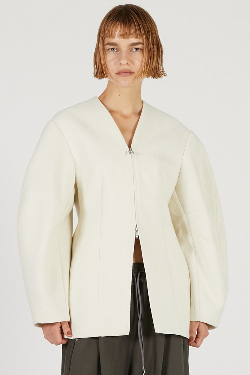 【プランク プロジェクト/PRANK PROJECT】のコクーンスリーブジップトップ / Cocoon Sleeve Zip Top インテリア・キッズ・メンズ・レディースファッション・服の通販 founy(ファニー) 　ファッション　Fashion　レディースファッション　Fashion for Women　アウター　Coat / Outerwear Collection　レディースジャケット・軽アウター　Jackets　2025年　2025　2025-2026秋冬・A/W　Autumn/Winter 2025–26 AW25–26　カーディガン　Cardigan, Knitwear　シェイプ　Shape, Slim Fit　ジャケット　Jacket, Outerwear　ダブル　Double, Double-Breasted　ツイード　Twill, Twill Weave　ネップ　Nepp, Slub Yarn　フリル　Frill, Ruffle　A/W・秋冬　Autumn/Winter　羽織　Haori, Light Jacket　L.YEL(ライトイエロー)|ID: prp329100004622170 ipo3291000000033170022