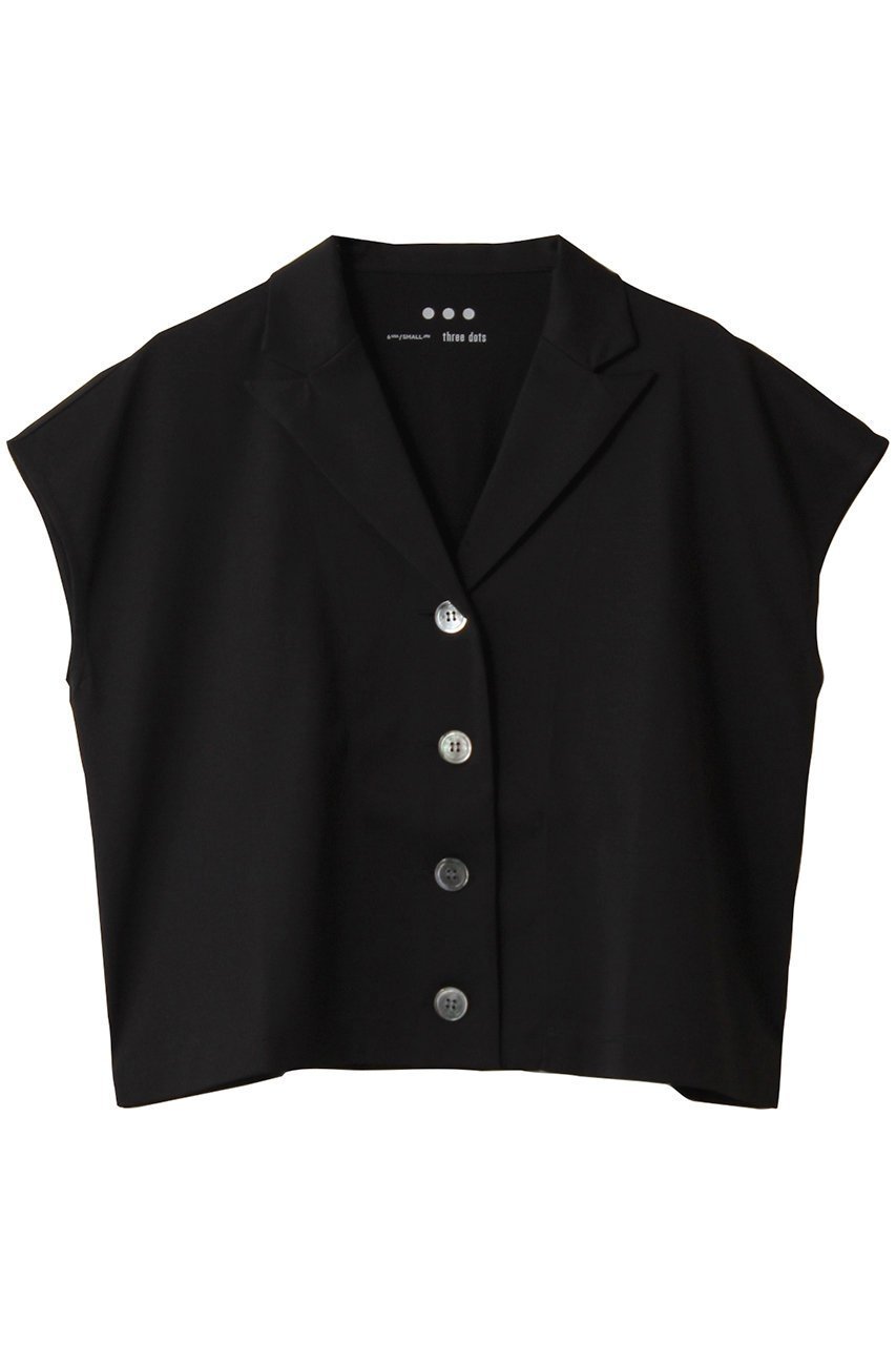 【スリー ドッツ/three dots】のシルキーコットン ライトジレ インテリア・キッズ・メンズ・レディースファッション・服の通販 founy(ファニー) 　ファッション　Fashion　レディースファッション　Fashion for Women　アウター　Coat / Outerwear Collection　レディースジャケット・軽アウター　Jackets　2025年　2025　2025-2026秋冬・A/W　Autumn/Winter 2025–26 AW25–26　コンパクト　Compact, Small Size　シンプル　Simple, Minimal　ジャケット　Jacket, Outerwear　バランス　Balance, Style Balance　フォルム　Silhouette, Form　ベスト　Vest, Waistcoat　ボトム　Bottoms, Lower Wear　A/W・秋冬　Autumn/Winter　ブラック|ID: prp329100004622172 ipo3291000000033170039