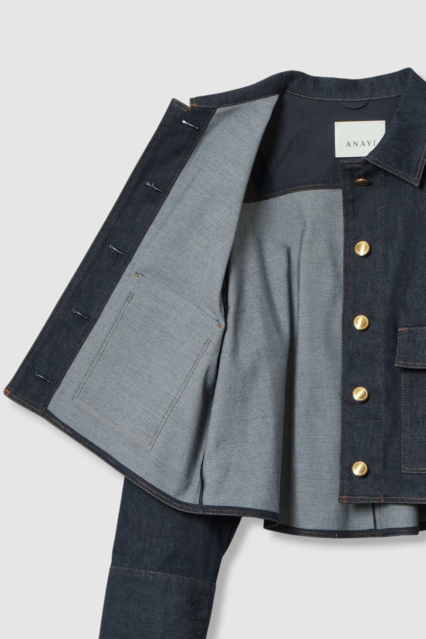 【アナイ/ANAYI】のデニムライクステンカラー ジャケット 人気、トレンドファッション・服の通販 founy(ファニー) 　ファッション　Fashion　レディースファッション　Fashion for Women　アウター　Coat / Outerwear Collection　レディースジャケット・軽アウター　Jackets　2025年　2025　2025-2026秋冬・A/W　Autumn/Winter 2025–26 AW25–26　カフス　Cuff Design　ジャケット　Jacket, Outerwear　ストレッチ　Stretch, Stretchy Fabric　ツイル　Twist, Twisted Detail　デニム　Denim, Jeans Material　ブルゾン　Blouson, Bomber Jacket　ポケット　Pocket, Pocket Detail　A/W・秋冬　Autumn/Winter　other-6|ID: prp329100004622173 ipo3291000000033170053