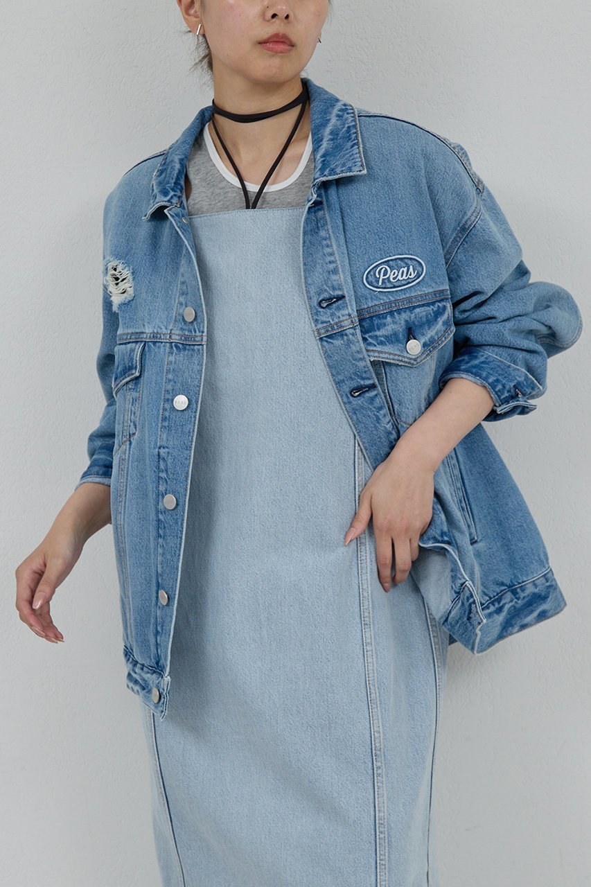 【ガリャルダガランテ/GALLARDAGALANTE】の【PEAS】オーバーGジャン 人気、トレンドファッション・服の通販 founy(ファニー) 　ファッション　Fashion　レディースファッション　Fashion for Women　アウター　Coat / Outerwear Collection　レディースジャケット・軽アウター　Jackets　2025年　2025　2025-2026秋冬・A/W　Autumn/Winter 2025–26 AW25–26　ジャケット　Jacket, Outerwear　ダメージ　Distressed, Destroyed　デニム　Denim, Jeans Material　ネップ　Nepp, Slub Yarn　ブリーチ　Bleach, Washed Finish　ボックス　Boxy, Box Shape　ヴィンテージ　Vintage Style　A/W・秋冬　Autumn/Winter　other-2|ID: prp329100004622175 ipo3291000000033170063