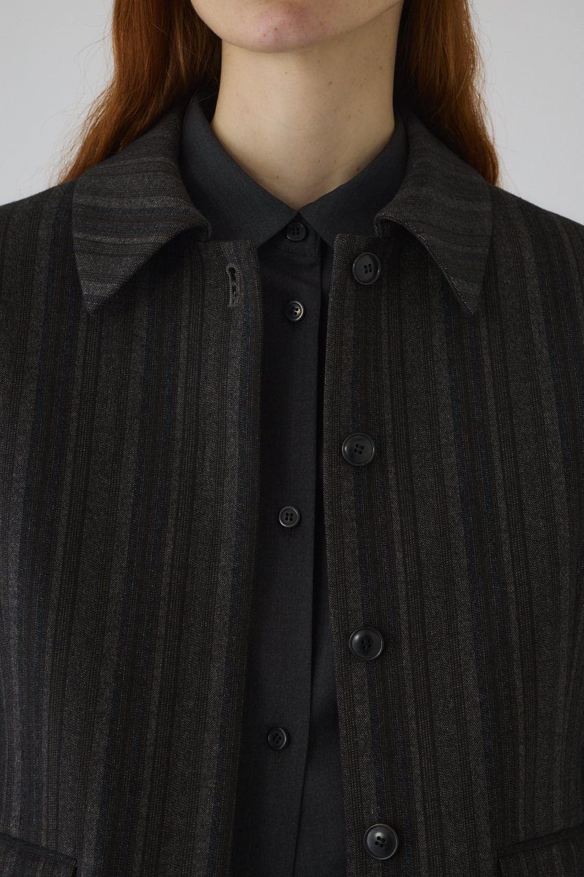 【リムアーク/RIM.ARK】の【8/1 10:00販売開始】Contrast JK/ジャケット 人気、トレンドファッション・服の通販 founy(ファニー) 　ファッション　Fashion　レディースファッション　Fashion for Women　アウター　Coat / Outerwear Collection　レディースジャケット・軽アウター　Jackets　おすすめ　Recommended / Our Picks　コンパクト　Compact, Small Size　ショート　Short, Short Length　ジャケット　Jacket, Outerwear　ストライプ　Stripe, Striped Pattern　セットアップ　Set-Up, Coordinated Outfit　マニッシュ　Mannish, Boyish　モダン　Modern, Contemporary　エレガント 上品　Elegant　新作・新入荷　New Arrivals / New In　羽織　Haori, Light Jacket　other-3|ID: prp329100004622178 ipo3291000000033170092