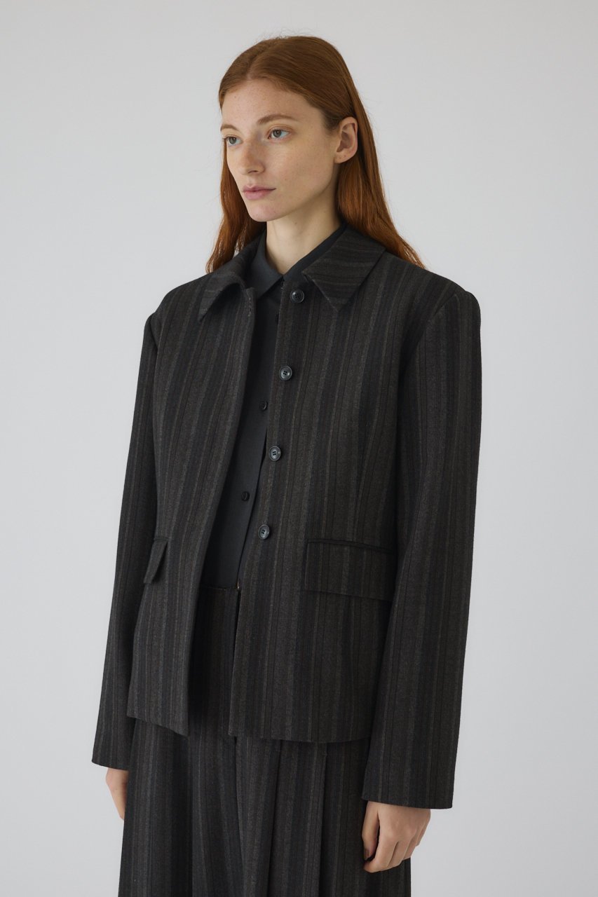 【リムアーク/RIM.ARK】のContrast JK/ジャケット 人気、トレンドファッション・服の通販 founy(ファニー) 　ファッション　Fashion　レディースファッション　Fashion for Women　アウター　Coat / Outerwear Collection　レディースジャケット・軽アウター　Jackets　おすすめ　Recommended / Our Picks　コンパクト　Compact, Small Size　ショート　Short, Short Length　ジャケット　Jacket, Outerwear　ストライプ　Stripe, Striped Pattern　セットアップ　Set-Up, Coordinated Outfit　マニッシュ　Mannish, Boyish　モダン　Modern, Contemporary　エレガント 上品　Elegant　羽織　Haori, Light Jacket　other-6|ID: prp329100004622178 ipo3291000000035615492