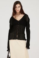 【プランク プロジェクト/PRANK PROJECT】のビーズヘムニットトップ / Beaded Hem Top 人気、トレンドファッション・服の通販 founy(ファニー) ファッション Fashion レディースファッション Fashion for Women トップス・カットソー Cut & Sew Tops ニット Knit Tops & Sweaters カジュアルプルオーバー・ニットトップス Pullovers & Knit Tops / Casual Pullovers 2025年 2025 2025-2026秋冬・A/W Autumn/Winter 2025–26 AW25–26 カーディガン Cardigan, Knitwear シンプル Simple, Minimal セットアップ Set-Up, Coordinated Outfit プリーツ Pleats, Pleated メタル Metal, Metal Parts ラッフル Ruffle, Frill 夏 Summer A/W・秋冬 Autumn/Winter 羽織 Haori, Light Jacket |ID:prp329100004622179