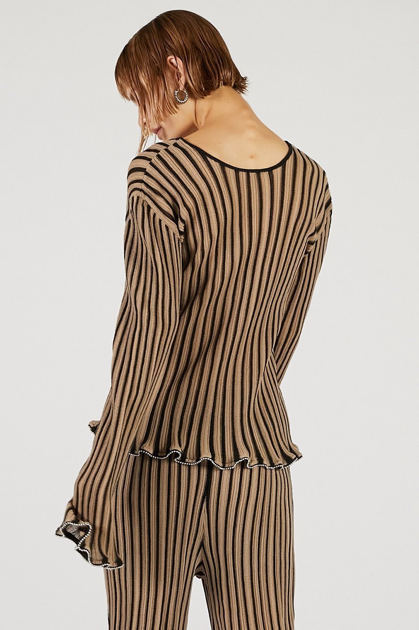 【プランク プロジェクト/PRANK PROJECT】のビーズヘムニットトップ / Beaded Hem Top 人気、トレンドファッション・服の通販 founy(ファニー) 　ファッション　Fashion　レディースファッション　Fashion for Women　トップス・カットソー　Cut & Sew Tops　ニット　Knit Tops & Sweaters　カジュアルプルオーバー・ニットトップス　Pullovers & Knit Tops / Casual Pullovers　2025年　2025　2025-2026秋冬・A/W　Autumn/Winter 2025–26 AW25–26　カーディガン　Cardigan, Knitwear　シンプル　Simple, Minimal　セットアップ　Set-Up, Coordinated Outfit　プリーツ　Pleats, Pleated　メタル　Metal, Metal Parts　ラッフル　Ruffle, Frill　夏　Summer　A/W・秋冬　Autumn/Winter　羽織　Haori, Light Jacket　other-5|ID: prp329100004622179 ipo3291000000033170105