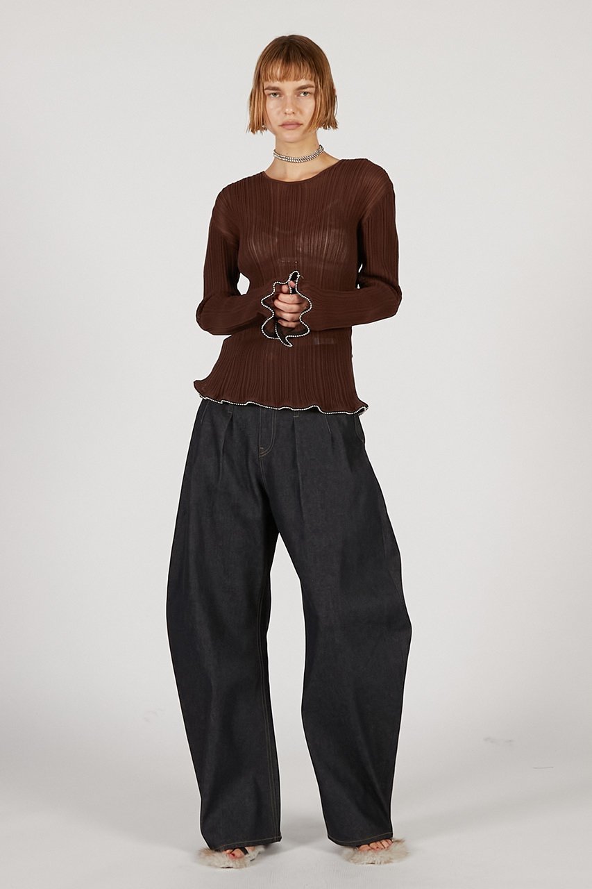 【プランク プロジェクト/PRANK PROJECT】のビーズヘムニットトップ / Beaded Hem Top 人気、トレンドファッション・服の通販 founy(ファニー) 　ファッション　Fashion　レディースファッション　Fashion for Women　トップス・カットソー　Cut & Sew Tops　ニット　Knit Tops & Sweaters　カジュアルプルオーバー・ニットトップス　Pullovers & Knit Tops / Casual Pullovers　カーディガン　Cardigan, Knitwear　シンプル　Simple, Minimal　セットアップ　Set-Up, Coordinated Outfit　プリーツ　Pleats, Pleated　メタル　Metal, Metal Parts　ラッフル　Ruffle, Frill　夏　Summer　羽織　Haori, Light Jacket　other-6|ID: prp329100004622179 ipo3291000000035572505