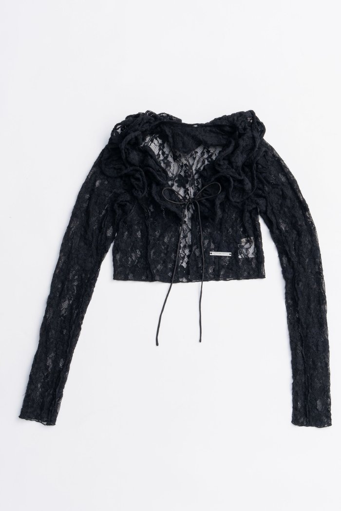 【プランク プロジェクト/PRANK PROJECT】のレースフリルウェーブカーディガン / Lace Frill Wave Cardigan インテリア・キッズ・メンズ・レディースファッション・服の通販 founy(ファニー) https://founy.com/ ファッション Fashion レディースファッション Fashion for Women トップス・カットソー Cut & Sew Tops ニット Knit Tops & Sweaters カーディガン・羽織り Layered Style Cardigans 2025年 2025 2025-2026秋冬・A/W Autumn/Winter 2025–26 AW25–26 おすすめ Recommended / Our Picks ウェーブ Wavy Pattern カーディガン Cardigan, Knitwear ストレッチ Stretch, Stretchy Fabric フラワー Flower, Floral フリル Frill, Ruffle フロント Front, Front Design ランダム Random, Irregular リボン Ribbon, Bow レース Lace, Lace Fabric A/W・秋冬 Autumn/Winter |ID: prp329100004622181 ipo3291000000033170119