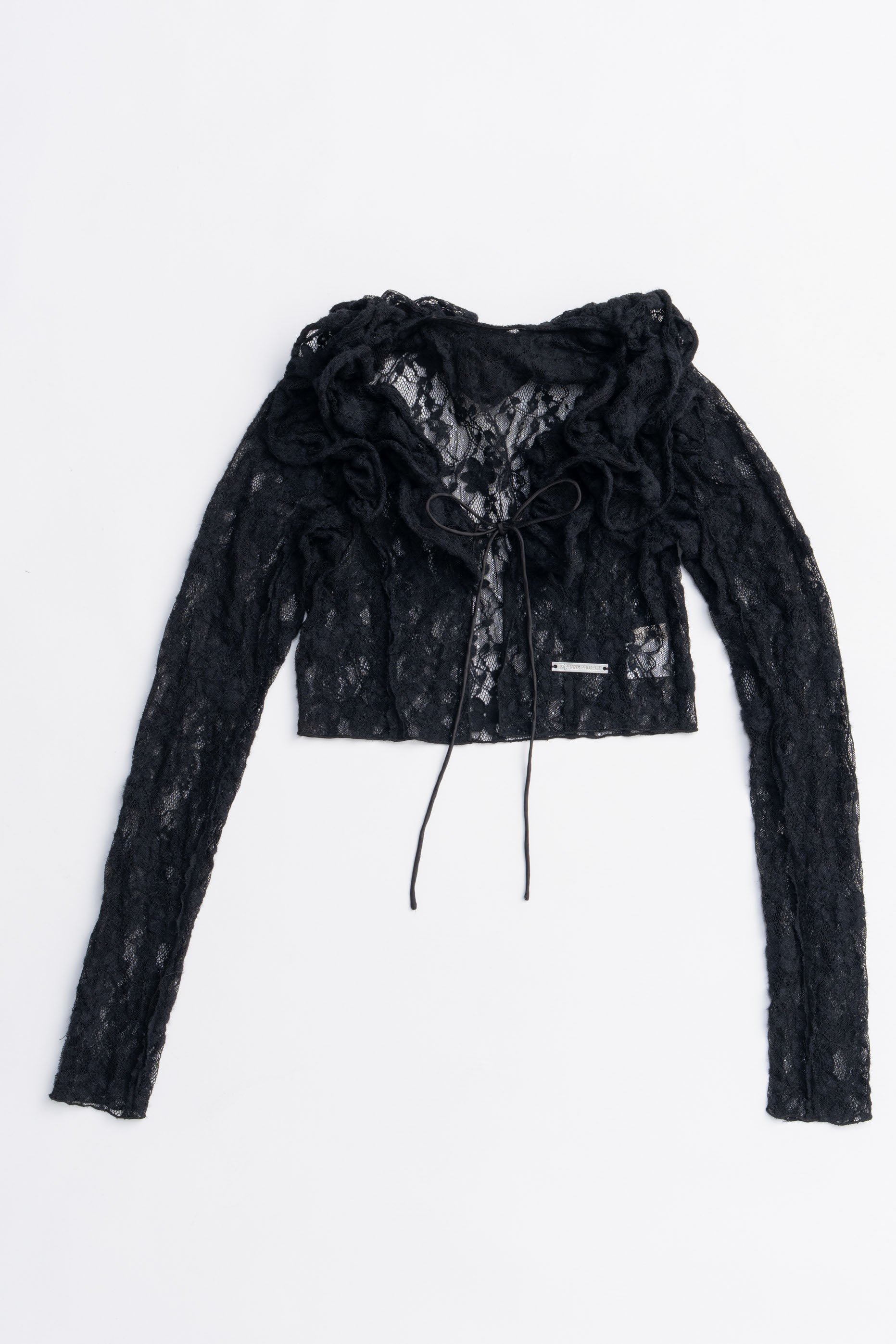 【プランク プロジェクト/PRANK PROJECT】のレースフリルウェーブカーディガン / Lace Frill Wave Cardigan インテリア・キッズ・メンズ・レディースファッション・服の通販 founy(ファニー) 　ファッション　Fashion　レディースファッション　Fashion for Women　トップス・カットソー　Cut & Sew Tops　ニット　Knit Tops & Sweaters　カーディガン・羽織り　Layered Style Cardigans　2025年　2025　2025-2026秋冬・A/W　Autumn/Winter 2025–26 AW25–26　おすすめ　Recommended / Our Picks　ウェーブ　Wavy Pattern　カーディガン　Cardigan, Knitwear　ストレッチ　Stretch, Stretchy Fabric　フラワー　Flower, Floral　フリル　Frill, Ruffle　フロント　Front, Front Design　ランダム　Random, Irregular　リボン　Ribbon, Bow　レース　Lace, Lace Fabric　A/W・秋冬　Autumn/Winter　BLK(ブラック)|ID: prp329100004622181 ipo3291000000033170120