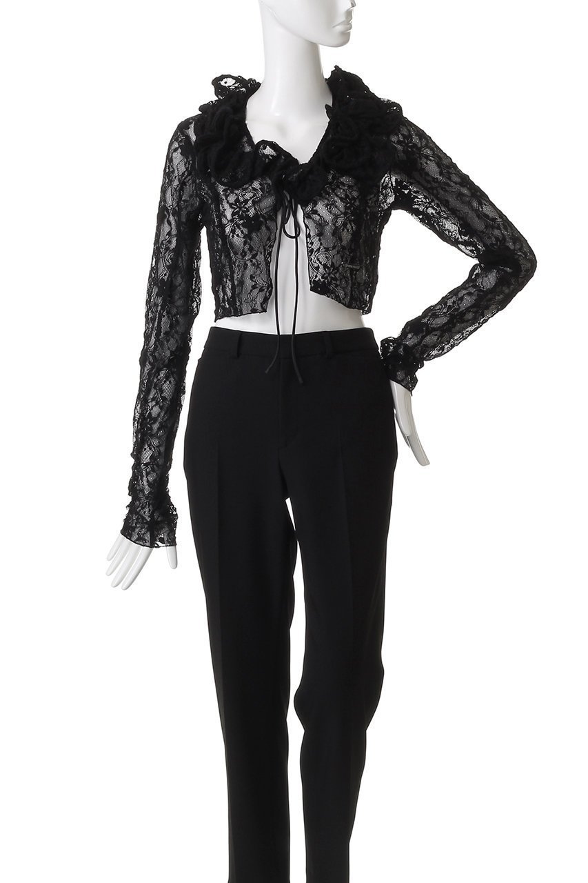 【プランク プロジェクト/PRANK PROJECT】のレースフリルウェーブカーディガン / Lace Frill Wave Cardigan 人気、トレンドファッション・服の通販 founy(ファニー) 　ファッション　Fashion　レディースファッション　Fashion for Women　トップス・カットソー　Cut & Sew Tops　ニット　Knit Tops & Sweaters　カーディガン・羽織り　Layered Style Cardigans　おすすめ　Recommended / Our Picks　ウェーブ　Wavy Pattern　カーディガン　Cardigan, Knitwear　ストレッチ　Stretch, Stretchy Fabric　フラワー　Flower, Floral　フリル　Frill, Ruffle　フロント　Front, Front Design　ランダム　Random, Irregular　リボン　Ribbon, Bow　レース　Lace, Lace Fabric　other-2|ID: prp329100004622181 ipo3291000000035865229