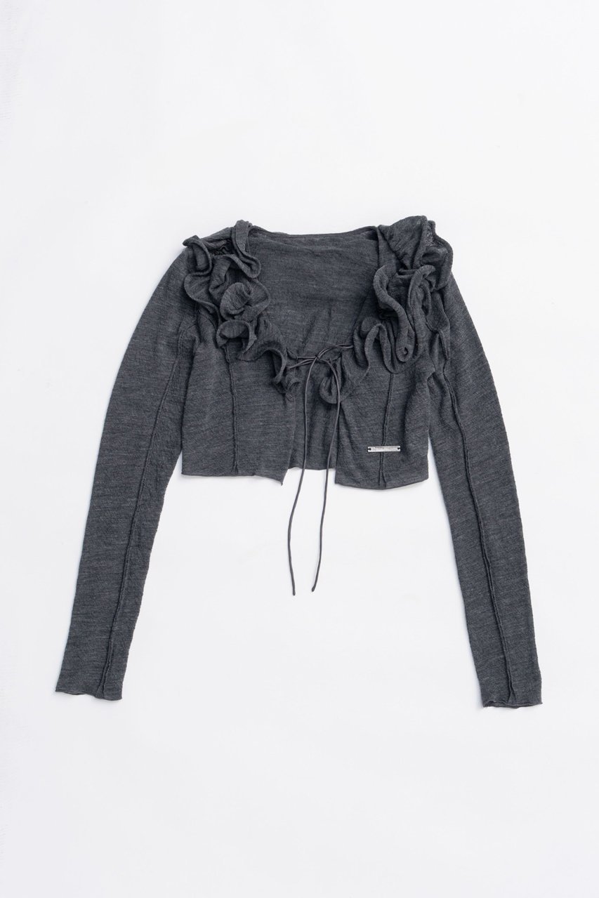 【プランク プロジェクト/PRANK PROJECT】のフリルウェーブカーディガン / Frill Wave Cardigan 人気、トレンドファッション・服の通販 founy(ファニー) 　ファッション　Fashion　レディースファッション　Fashion for Women　トップス・カットソー　Cut & Sew Tops　ニット　Knit Tops & Sweaters　カーディガン・羽織り　Layered Style Cardigans　2025年　2025　2025-2026秋冬・A/W　Autumn/Winter 2025–26 AW25–26　おすすめ　Recommended / Our Picks　ウェーブ　Wavy Pattern　カットソー　Cut and Sewn Top　カーディガン　Cardigan, Knitwear　フィット　Fit, Slim Fit　フリル　Frill, Ruffle　フロント　Front, Front Design　ランダム　Random, Irregular　リボン　Ribbon, Bow　A/W・秋冬　Autumn/Winter　 other-1|ID: prp329100004622182 ipo3291000000033170128