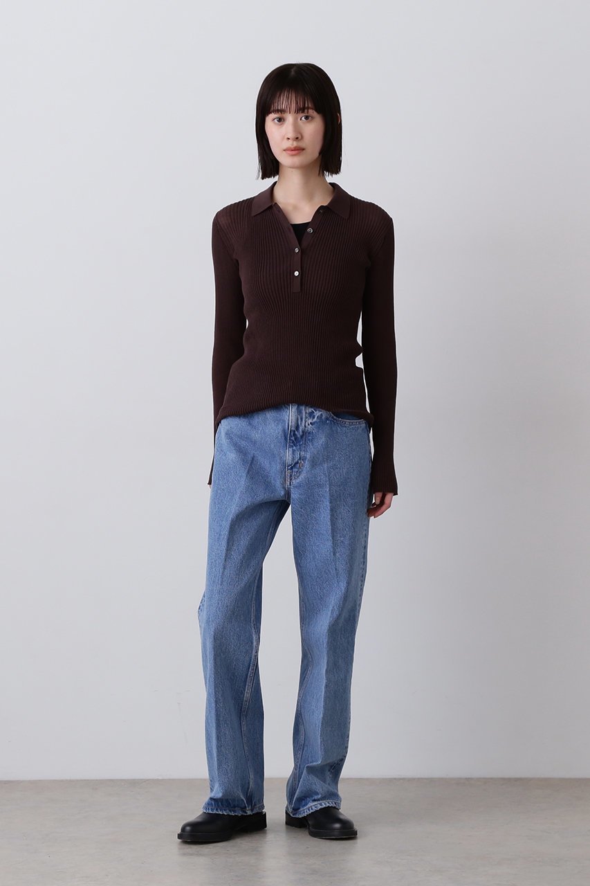 【イレーヴ/YLEVE】のシアー リブ ニット ロングスリーブ ポロ 人気、トレンドファッション・服の通販 founy(ファニー) 　ファッション　Fashion　レディースファッション　Fashion for Women　トップス・カットソー　Cut & Sew Tops　ニット　Knit Tops & Sweaters　カジュアルプルオーバー・ニットトップス　Pullovers & Knit Tops / Casual Pullovers　シアー　Sheer, See-Through　スポーティ　Sporty, Casual Athletic　スリーブ　Sleeve, Long Sleeve / Short Sleeve　トレンド　Trend, Trending Now　ロング　Long, Long-Length　ワイド　Wide, Wide Fit　エレガント 上品　Elegant　other-6|ID: prp329100004622183 ipo3291000000035572528