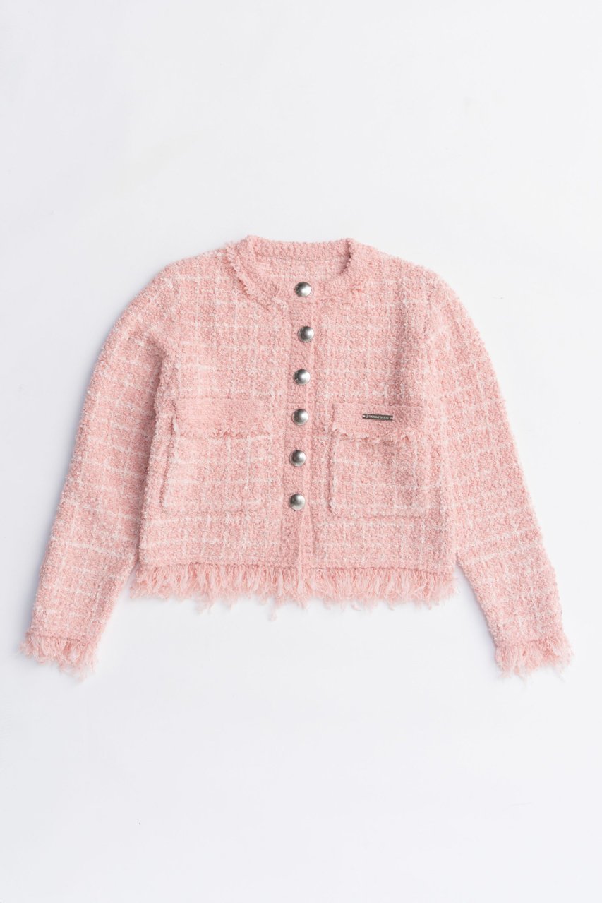 【プランク プロジェクト/PRANK PROJECT】のツイードニットカーディガン / Tweed Knit Cardigan インテリア・キッズ・メンズ・レディースファッション・服の通販 founy(ファニー) 　ファッション　Fashion　レディースファッション　Fashion for Women　トップス・カットソー　Cut & Sew Tops　ニット　Knit Tops & Sweaters　カーディガン・羽織り　Layered Style Cardigans　2025年　2025　2025-2026秋冬・A/W　Autumn/Winter 2025–26 AW25–26　カーディガン　Cardigan, Knitwear　コンパクト　Compact, Small Size　チェック　Check, Plaid, Tartan　ツイード　Twill, Twill Weave　デニム　Denim, Jeans Material　ハーフ　Half, Half-Length　A/W・秋冬　Autumn/Winter　PNK(ピンク)|ID: prp329100004622184 ipo3291000000033170149