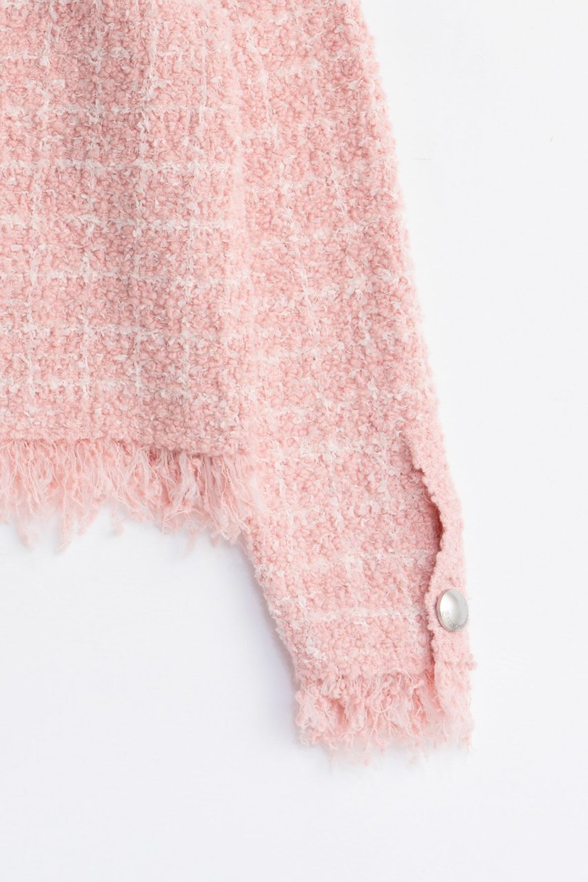 【プランク プロジェクト/PRANK PROJECT】のツイードニットカーディガン / Tweed Knit Cardigan 人気、トレンドファッション・服の通販 founy(ファニー) 　ファッション　Fashion　レディースファッション　Fashion for Women　トップス・カットソー　Cut & Sew Tops　ニット　Knit Tops & Sweaters　カーディガン・羽織り　Layered Style Cardigans　2025年　2025　2025-2026秋冬・A/W　Autumn/Winter 2025–26 AW25–26　カーディガン　Cardigan, Knitwear　コンパクト　Compact, Small Size　チェック　Check, Plaid, Tartan　ツイード　Twill, Twill Weave　デニム　Denim, Jeans Material　ハーフ　Half, Half-Length　A/W・秋冬　Autumn/Winter　other-8|ID: prp329100004622184 ipo3291000000033170156