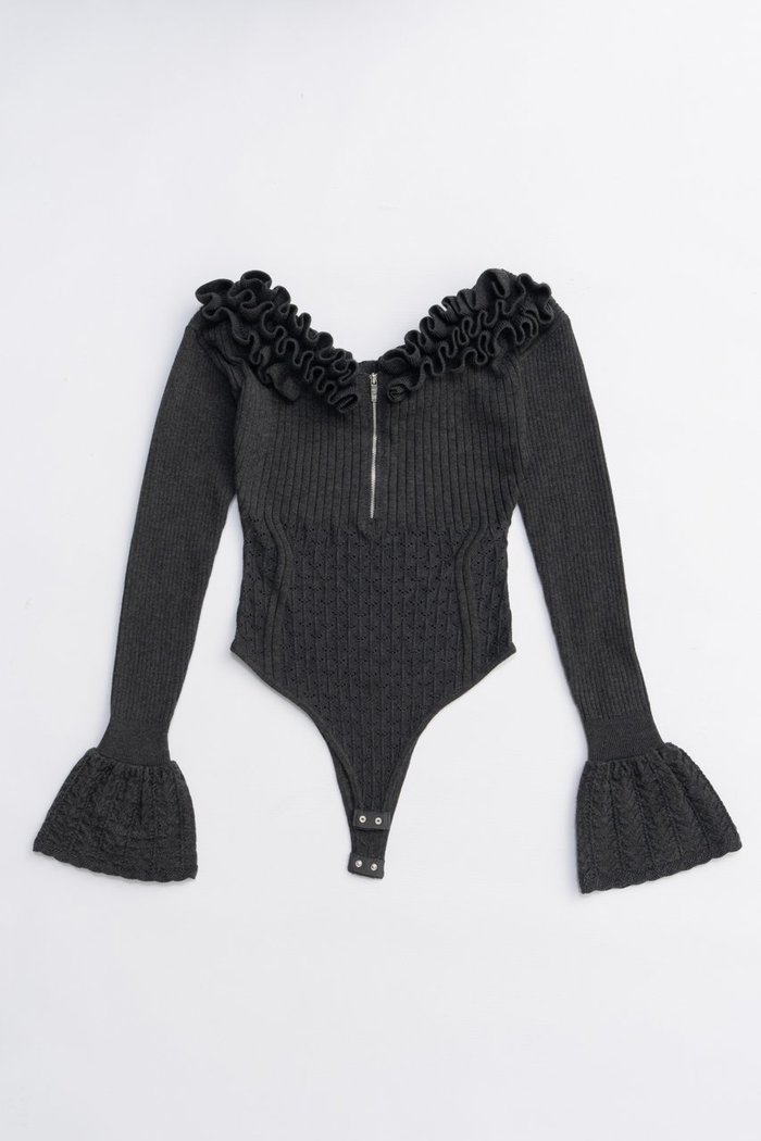 【プランク プロジェクト/PRANK PROJECT】のフリルニットボディスーツ / Frill Knit Bodysuit インテリア・キッズ・メンズ・レディースファッション・服の通販 founy(ファニー) https://founy.com/ ファッション Fashion レディースファッション Fashion for Women トップス・カットソー Cut & Sew Tops ニット Knit Tops & Sweaters カジュアルプルオーバー・ニットトップス Pullovers & Knit Tops / Casual Pullovers 2025年 2025 2025-2026秋冬・A/W Autumn/Winter 2025–26 AW25–26 おすすめ Recommended / Our Picks スタイリッシュ Stylish, Fashionable ストレッチ Stretch, Stretchy Fabric タンク Tank Top, Sleeveless Top フリル Frill, Ruffle レース Lace, Lace Fabric A/W・秋冬 Autumn/Winter |ID: prp329100004622185 ipo3291000000033170157