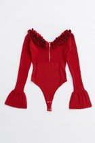 【プランク プロジェクト/PRANK PROJECT】のフリルニットボディスーツ / Frill Knit Bodysuit RED(レッド)|ID: prp329100004622185 ipo3291000000033170164