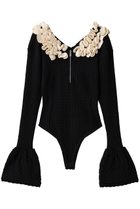【プランク プロジェクト/PRANK PROJECT】のフリルニットボディスーツ / Frill Knit Bodysuit 人気、トレンドファッション・服の通販 founy(ファニー) ファッション Fashion レディースファッション Fashion for Women トップス・カットソー Cut & Sew Tops ニット Knit Tops & Sweaters カジュアルプルオーバー・ニットトップス Pullovers & Knit Tops / Casual Pullovers おすすめ Recommended / Our Picks スタイリッシュ Stylish, Fashionable ストレッチ Stretch, Stretchy Fabric タンク Tank Top, Sleeveless Top フリル Frill, Ruffle レース Lace, Lace Fabric thumbnail BLK(ブラック)|ID: prp329100004622185 ipo3291000000036465585
