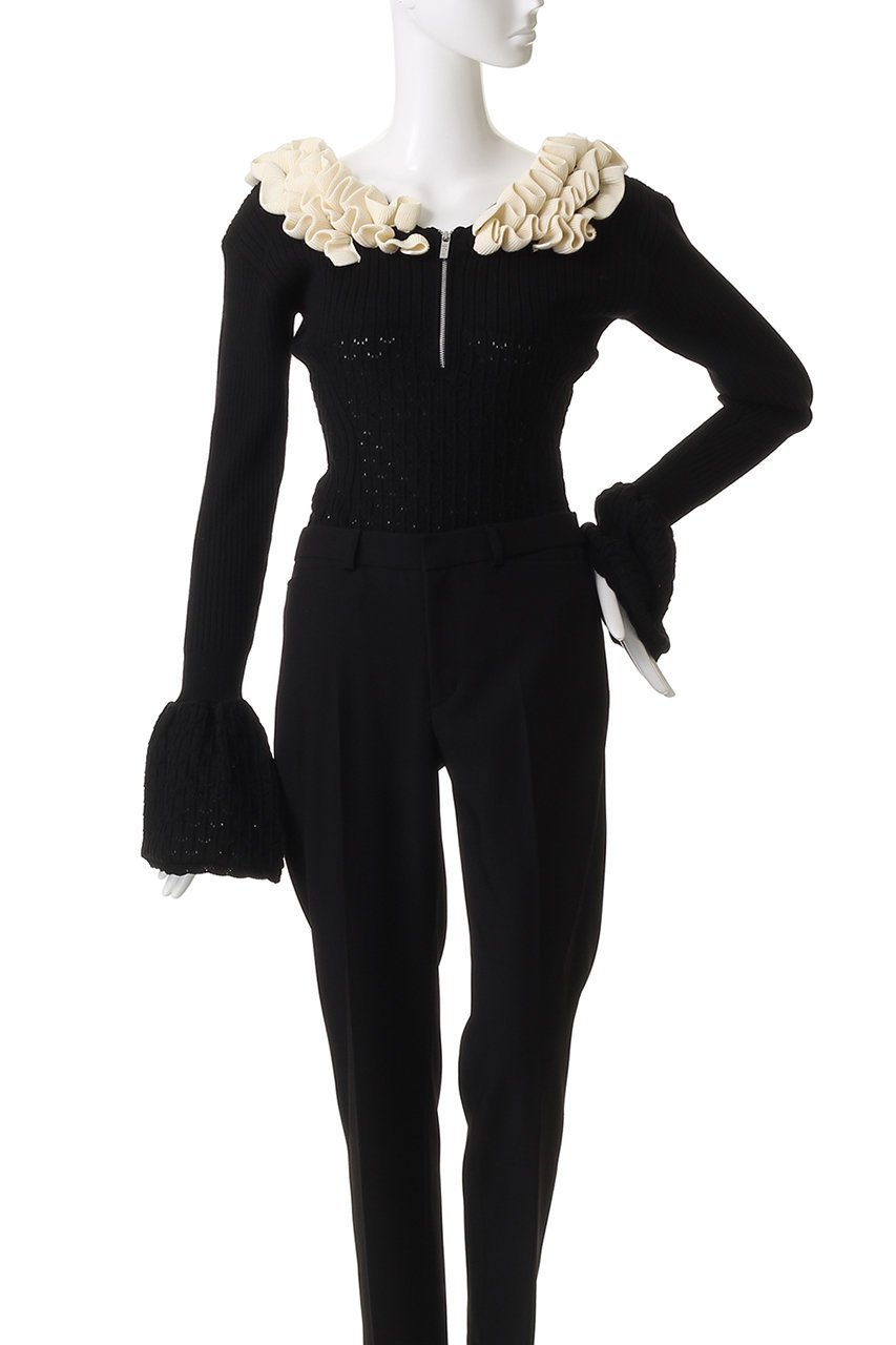 【プランク プロジェクト/PRANK PROJECT】のフリルニットボディスーツ / Frill Knit Bodysuit 人気、トレンドファッション・服の通販 founy(ファニー) ファッション Fashion レディースファッション Fashion for Women トップス・カットソー Cut & Sew Tops ニット Knit Tops & Sweaters カジュアルプルオーバー・ニットトップス Pullovers & Knit Tops / Casual Pullovers おすすめ Recommended / Our Picks スタイリッシュ Stylish, Fashionable ストレッチ Stretch, Stretchy Fabric タンク Tank Top, Sleeveless Top フリル Frill, Ruffle レース Lace, Lace Fabric other-2|ID: prp329100004622185 ipo3291000000036597125