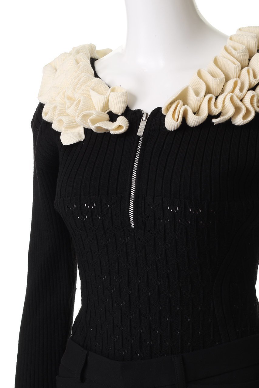 【プランク プロジェクト/PRANK PROJECT】のフリルニットボディスーツ / Frill Knit Bodysuit 人気、トレンドファッション・服の通販 founy(ファニー) ファッション Fashion レディースファッション Fashion for Women トップス・カットソー Cut & Sew Tops ニット Knit Tops & Sweaters カジュアルプルオーバー・ニットトップス Pullovers & Knit Tops / Casual Pullovers おすすめ Recommended / Our Picks スタイリッシュ Stylish, Fashionable ストレッチ Stretch, Stretchy Fabric タンク Tank Top, Sleeveless Top フリル Frill, Ruffle レース Lace, Lace Fabric other-5|ID: prp329100004622185 ipo3291000000036597128