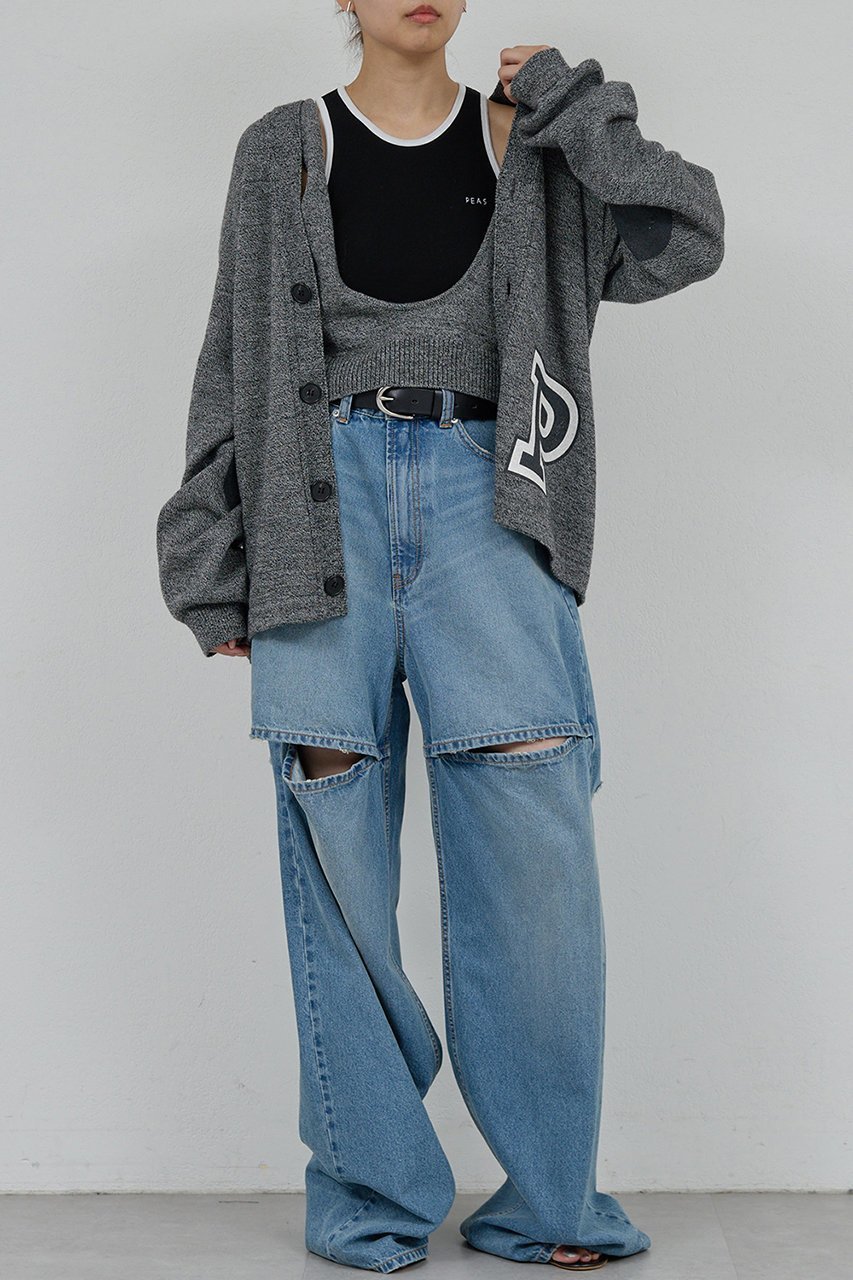 【ガリャルダガランテ/GALLARDAGALANTE】の【PEAS】スラッシュデニムパンツ 人気、トレンドファッション・服の通販 founy(ファニー) 　ファッション　Fashion　レディースファッション　Fashion for Women　パンツ　Pants & Trousers　デニムパンツ・ジーンズ・美脚デニム　Denim Jeans & Pants　2025年　2025　2025-2026秋冬・A/W　Autumn/Winter 2025–26 AW25–26　ダメージ　Distressed, Destroyed　デニム　Denim, Jeans Material　A/W・秋冬　Autumn/Winter　other-2|ID: prp329100004622191 ipo3291000000033170220