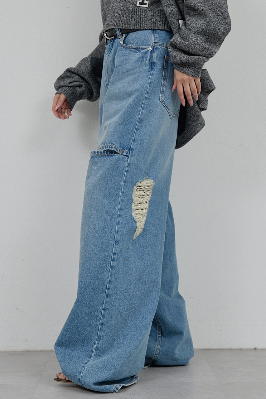 【ガリャルダガランテ/GALLARDAGALANTE】の【PEAS】スラッシュデニムパンツ 人気、トレンドファッション・服の通販 founy(ファニー) 　ファッション　Fashion　レディースファッション　Fashion for Women　パンツ　Pants & Trousers　デニムパンツ・ジーンズ・美脚デニム　Denim Jeans & Pants　2025年　2025　2025-2026秋冬・A/W　Autumn/Winter 2025–26 AW25–26　ダメージ　Distressed, Destroyed　デニム　Denim, Jeans Material　A/W・秋冬　Autumn/Winter　other-6|ID: prp329100004622191 ipo3291000000033170224