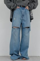 【ガリャルダガランテ/GALLARDAGALANTE】の【PEAS】スラッシュデニムパンツ 人気、トレンドファッション・服の通販 founy(ファニー) ファッション Fashion レディースファッション Fashion for Women パンツ Pants & Trousers デニムパンツ・ジーンズ・美脚デニム Denim Jeans & Pants ダメージ Distressed, Destroyed デニム Denim, Jeans Material thumbnail サックスブルー|ID: prp329100004622191 ipo3291000000036131941