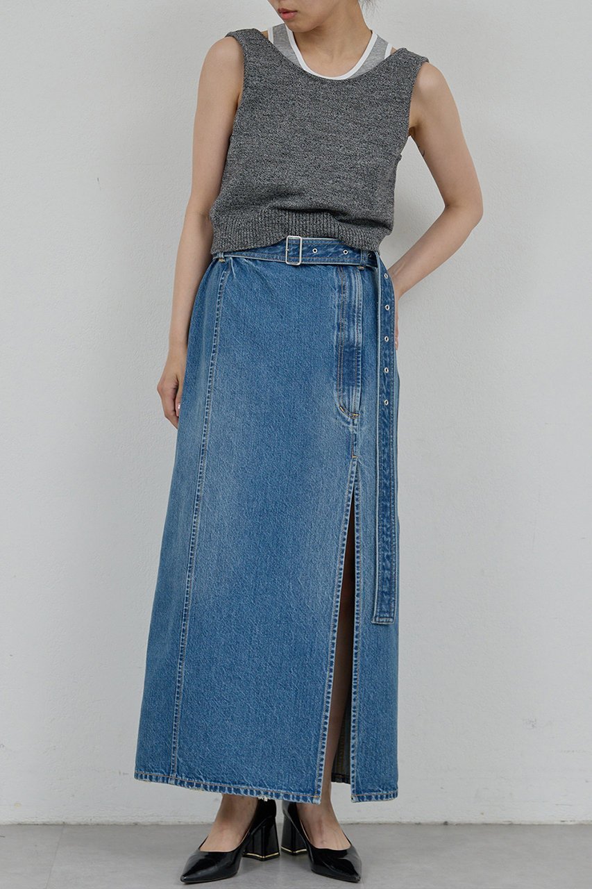 【ガリャルダガランテ/GALLARDAGALANTE】の【PEAS】スリットデニムスカート 人気、トレンドファッション・服の通販 founy(ファニー) 　ファッション　Fashion　レディースファッション　Fashion for Women　スカート　Skirts　デニムスカート・カジュアルスカート　Denim Skirts　ロングスカート　Long Skirts / Maxi & Midi Skirts　2025年　2025　2025-2026秋冬・A/W　Autumn/Winter 2025–26 AW25–26　おすすめ　Recommended / Our Picks　サテン　Satin, Glossy Fabric　スリット　Slit, Slit Detail　デニム　Denim, Jeans Material　リメイク　Remake, Reconstructed　ロング　Long, Long-Length　A/W・秋冬　Autumn/Winter　other-2|ID: prp329100004622202 ipo3291000000033170311