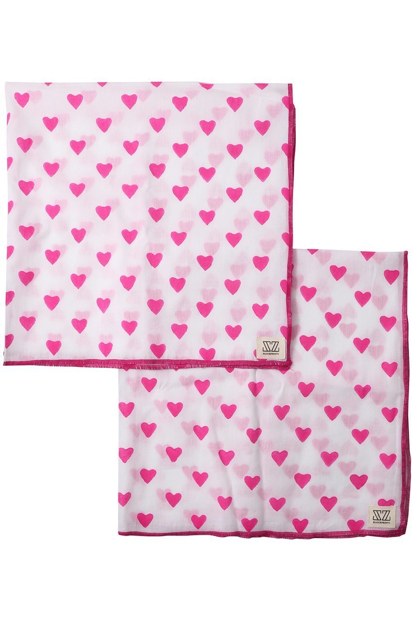 【エスゼット ブロックプリント/SZ Blockprints】のCLOTH SET HEART クロス2点セット(70×70cm) 人気、トレンドファッション・服の通販 founy(ファニー) 　ファッション　Fashion　レディースファッション　Fashion for Women　レイングッズ・傘・晴雨兼用傘　Umbrellas & Rain Gear　2025年　2025　2025-2026秋冬・A/W　Autumn/Winter 2025–26 AW25–26　おすすめ　Recommended / Our Picks　ギフト プレゼント　Gift / Present　テーブル　Table, Dining Table　ハンカチ　Handkerchief, Hanky　プリント　Print, Printed Pattern　傘　Umbrella, Parasol　時計　Watch, Wristwatch　A/W・秋冬　Autumn/Winter　 other-1|ID: prp329100004622683 ipo3291000000033181689