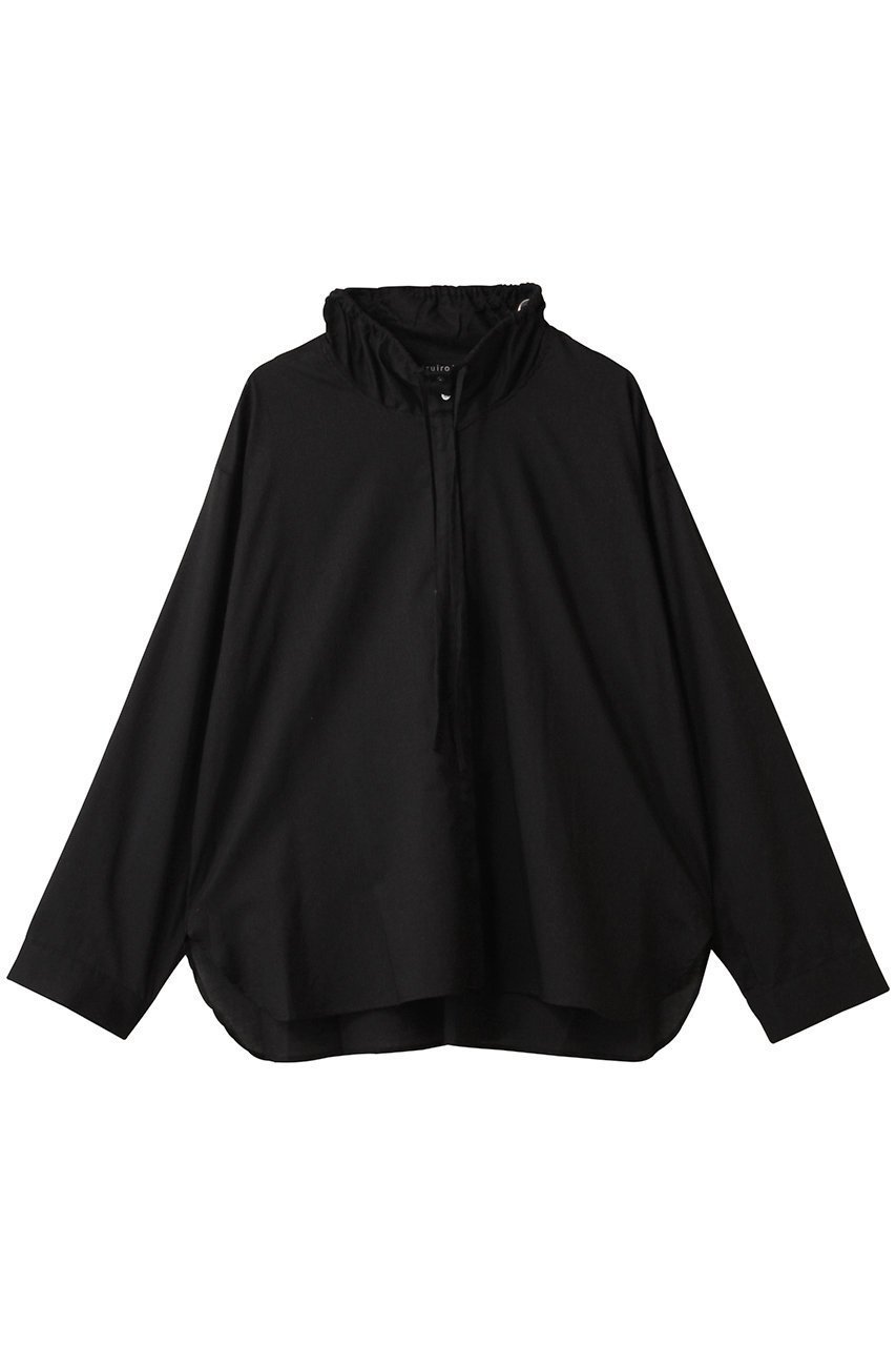【ミズイロ インド/mizuiro ind】のgathered stand collar shirt シャツ インテリア・キッズ・メンズ・レディースファッション・服の通販 founy(ファニー) 　ファッション　Fashion　レディースファッション　Fashion for Women　トップス・カットソー　Cut & Sew Tops　シャツ・ブラウス・オフィスカジュアル　Elegant Blouses & Button-Ups　2025年　2025　2025-2026秋冬・A/W　Autumn/Winter 2025–26 AW25–26　ギャザー　Gathered, Ruffled　スリーブ　Sleeve, Long Sleeve / Short Sleeve　デニム　Denim, Jeans Material　マキシ　Maxi, Full Length　リボン　Ribbon, Bow　ロング　Long, Long-Length　A/W・秋冬　Autumn/Winter　black|ID: prp329100004622691 ipo3291000000033181741