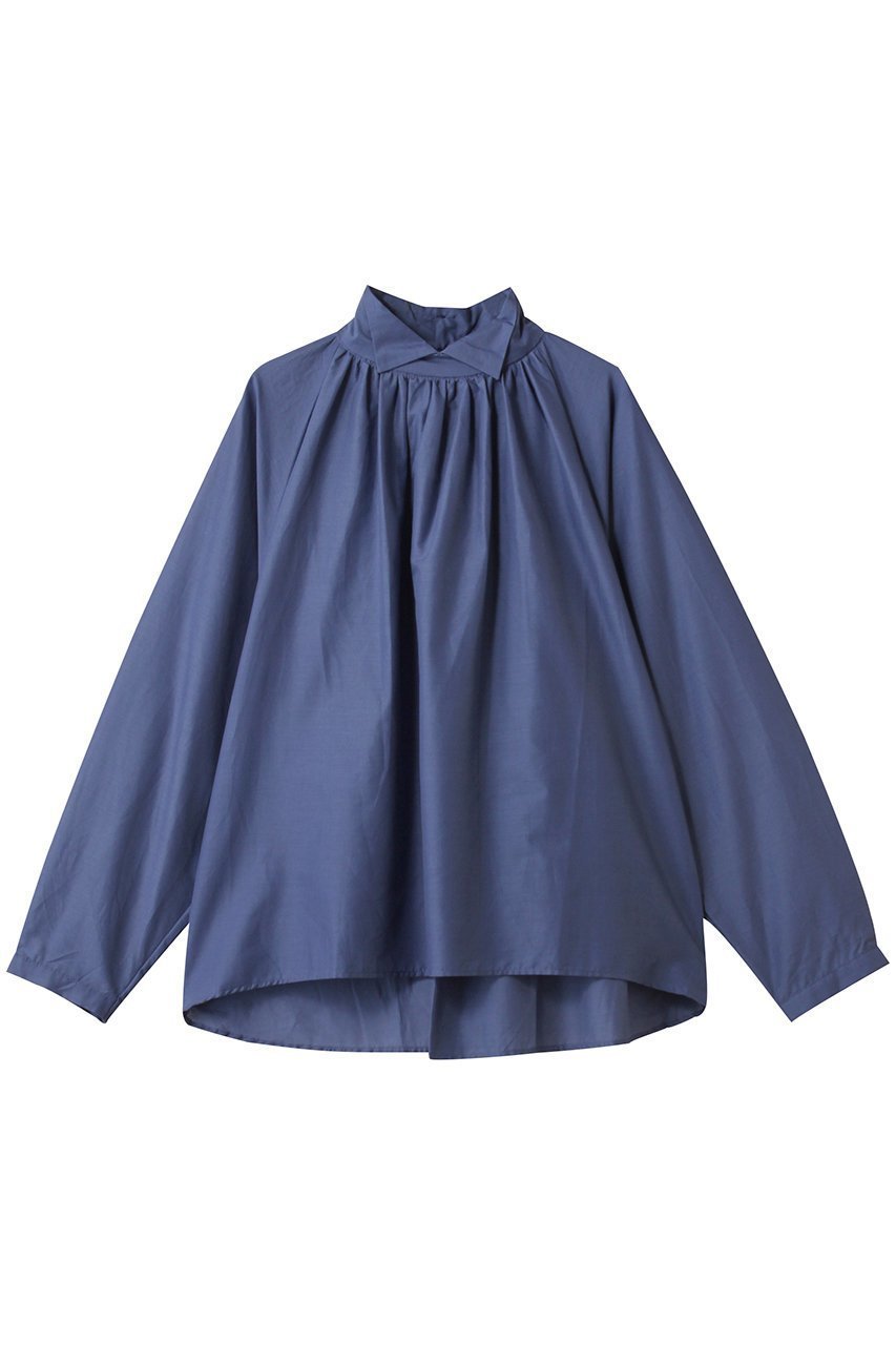 【ミズイロ インド/mizuiro ind】のstand shirt collar gathered shirt シャツ インテリア・キッズ・メンズ・レディースファッション・服の通販 founy(ファニー) 　ファッション　Fashion　レディースファッション　Fashion for Women　トップス・カットソー　Cut & Sew Tops　シャツ・ブラウス・オフィスカジュアル　Elegant Blouses & Button-Ups　2025年　2025　2025-2026秋冬・A/W　Autumn/Winter 2025–26 AW25–26　ギャザー　Gathered, Ruffled　シンプル　Simple, Minimal　スタンド　Stand Collar, Upright Stand　スリーブ　Sleeve, Long Sleeve / Short Sleeve　ロング　Long, Long-Length　A/W・秋冬　Autumn/Winter　l.blue|ID: prp329100004622692 ipo3291000000033181748