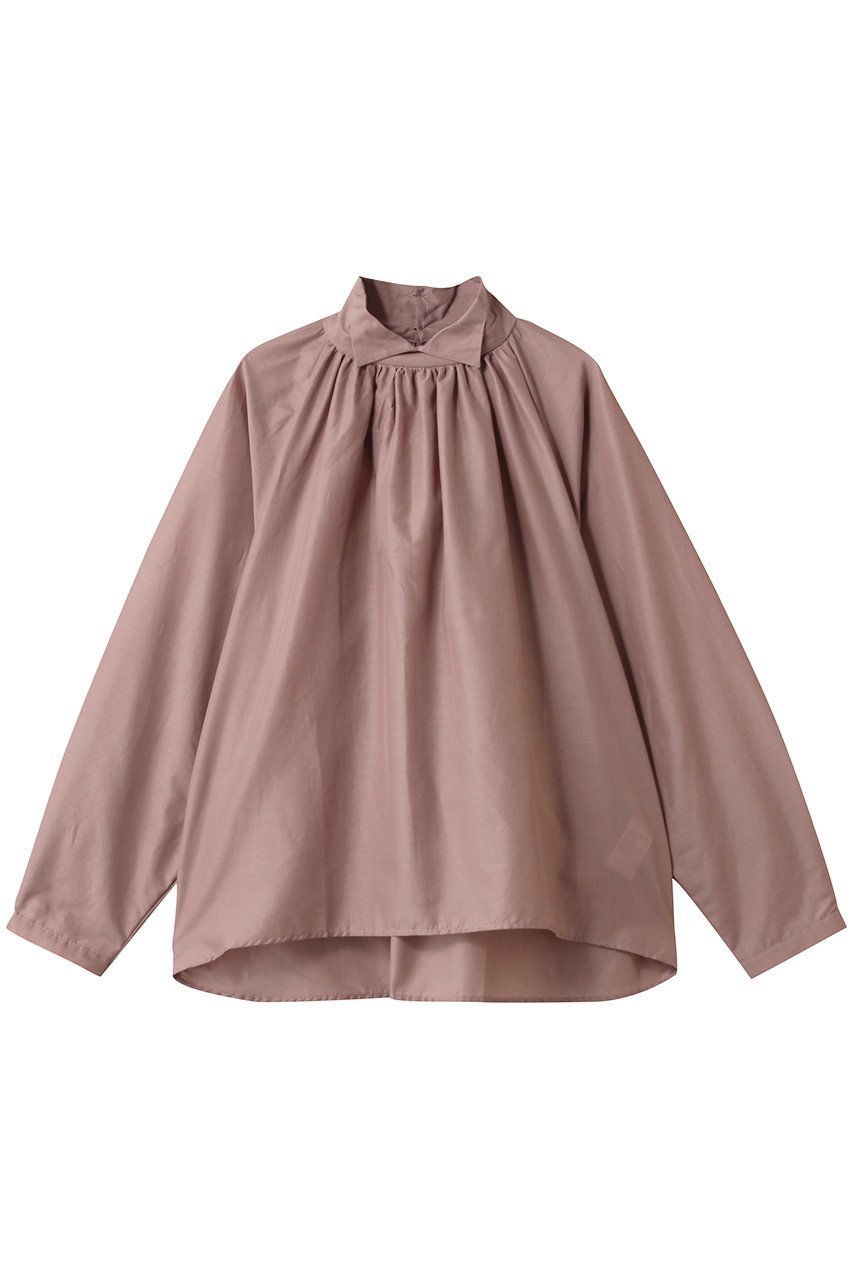 【ミズイロ インド/mizuiro ind】のstand shirt collar gathered shirt シャツ インテリア・キッズ・メンズ・レディースファッション・服の通販 founy(ファニー) 　ファッション　Fashion　レディースファッション　Fashion for Women　トップス・カットソー　Cut & Sew Tops　シャツ・ブラウス・オフィスカジュアル　Elegant Blouses & Button-Ups　2025年　2025　2025-2026秋冬・A/W　Autumn/Winter 2025–26 AW25–26　ギャザー　Gathered, Ruffled　シンプル　Simple, Minimal　スタンド　Stand Collar, Upright Stand　スリーブ　Sleeve, Long Sleeve / Short Sleeve　ロング　Long, Long-Length　A/W・秋冬　Autumn/Winter　pink|ID: prp329100004622692 ipo3291000000033181749