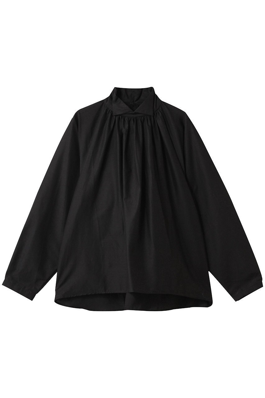 【ミズイロ インド/mizuiro ind】のstand shirt collar gathered shirt シャツ インテリア・キッズ・メンズ・レディースファッション・服の通販 founy(ファニー) 　ファッション　Fashion　レディースファッション　Fashion for Women　トップス・カットソー　Cut & Sew Tops　シャツ・ブラウス・オフィスカジュアル　Elegant Blouses & Button-Ups　2025年　2025　2025-2026秋冬・A/W　Autumn/Winter 2025–26 AW25–26　ギャザー　Gathered, Ruffled　シンプル　Simple, Minimal　スタンド　Stand Collar, Upright Stand　スリーブ　Sleeve, Long Sleeve / Short Sleeve　ロング　Long, Long-Length　A/W・秋冬　Autumn/Winter　black|ID: prp329100004622692 ipo3291000000033181750