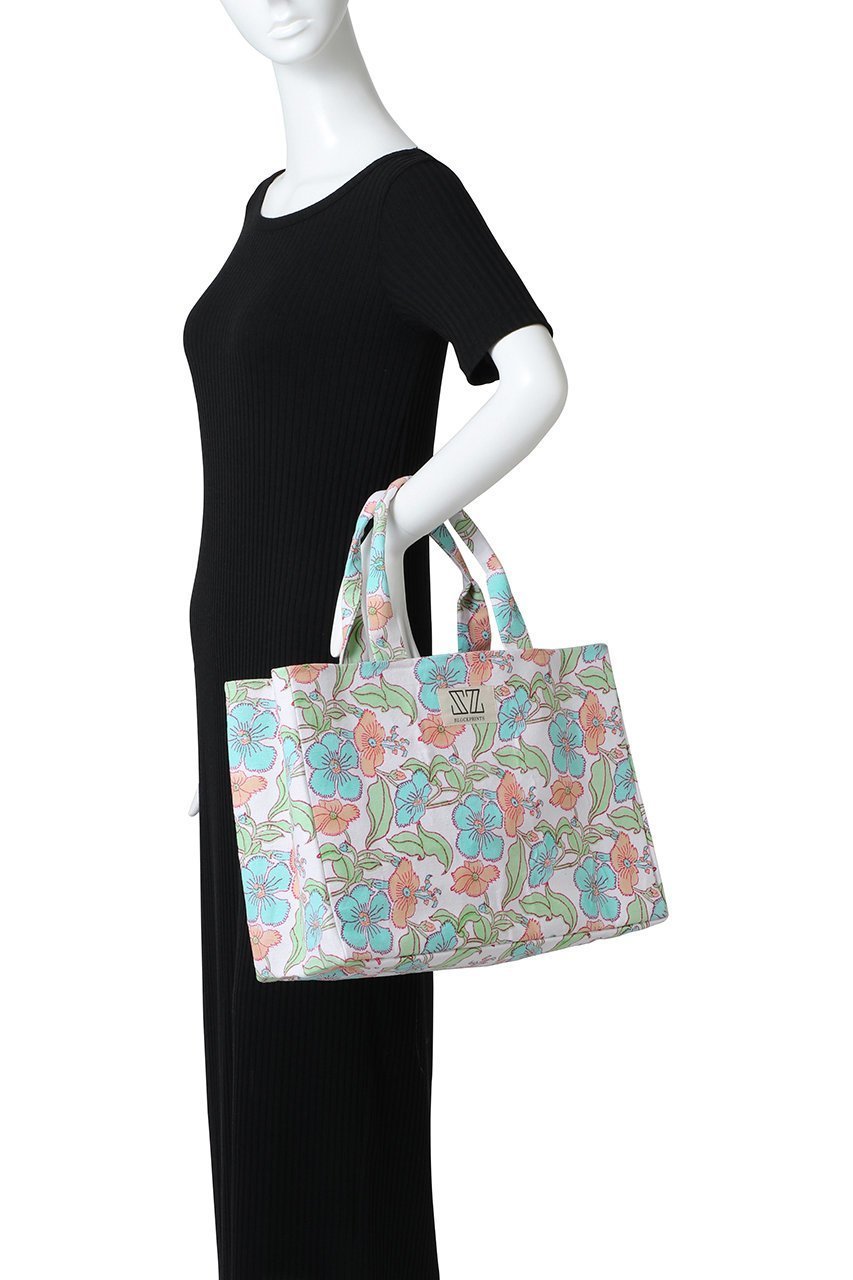 【エスゼット ブロックプリント/SZ Blockprints】のSHOPPER TOTE FLOWER POWER ショッパートートバッグ 人気、トレンドファッション・服の通販 founy(ファニー) 　ファッション　Fashion　レディースファッション　Fashion for Women　バッグ　Bags　2025年　2025　2025-2026秋冬・A/W　Autumn/Winter 2025–26 AW25–26　フラワー　Flower, Floral　プリント　Print, Printed Pattern　旅行　Travel　A/W・秋冬　Autumn/Winter　other-2|ID: prp329100004623459 ipo3291000000033193311