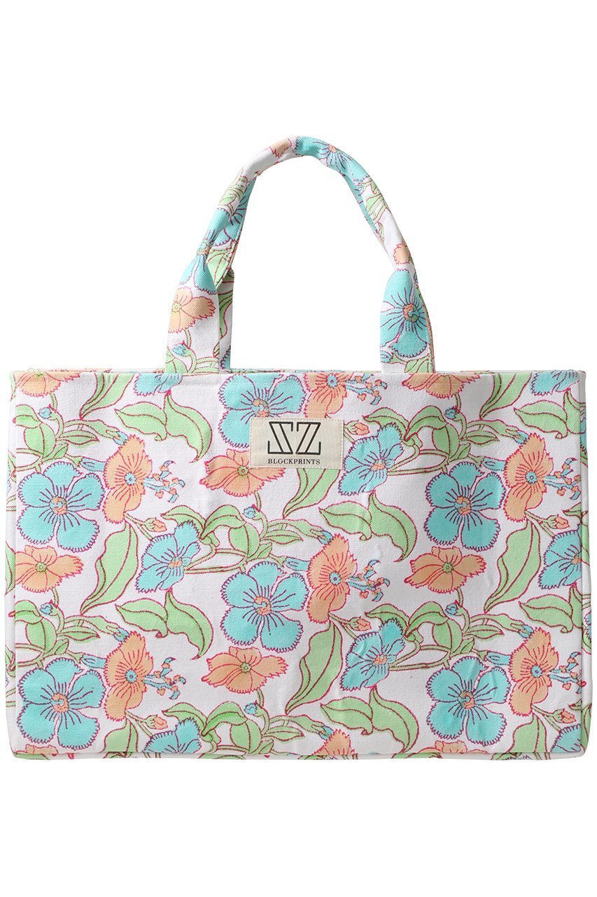 【エスゼット ブロックプリント/SZ Blockprints】のSHOPPER TOTE FLOWER POWER ショッパートートバッグ インテリア・キッズ・メンズ・レディースファッション・服の通販 founy(ファニー) 　ファッション　Fashion　レディースファッション　Fashion for Women　バッグ　Bags　フラワー　Flower, Floral　プリント　Print, Printed Pattern　旅行　Travel　マルチ|ID: prp329100004623459 ipo3291000000036090063