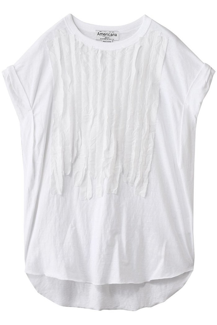 【アメリカーナ/Americana】の【Americana×dahlia】リメイクプリントTシャツ インテリア・キッズ・メンズ・レディースファッション・服の通販 founy(ファニー) https://founy.com/ ファッション Fashion レディースファッション Fashion for Women トップス・カットソー Cut & Sew Tops シャツ・ブラウス・オフィスカジュアル Elegant Blouses & Button-Ups ロングTシャツ・Tシャツ Longline T-Shirts & Tees カットソー・ベーシックTシャツ Cut-and-Sewn Tops / Stretch Tees & Basics ショルダー Shoulder, Shoulder Strap ショート Short, Short Length シンプル Simple, Minimal スリーブ Sleeve, Long Sleeve / Short Sleeve ドロップ Drop Shoulder, Dropped Style プリント Print, Printed Pattern プリーツ Pleats, Pleated リボン Ribbon, Bow |ID: prp329100004624102 ipo3291000000035796856