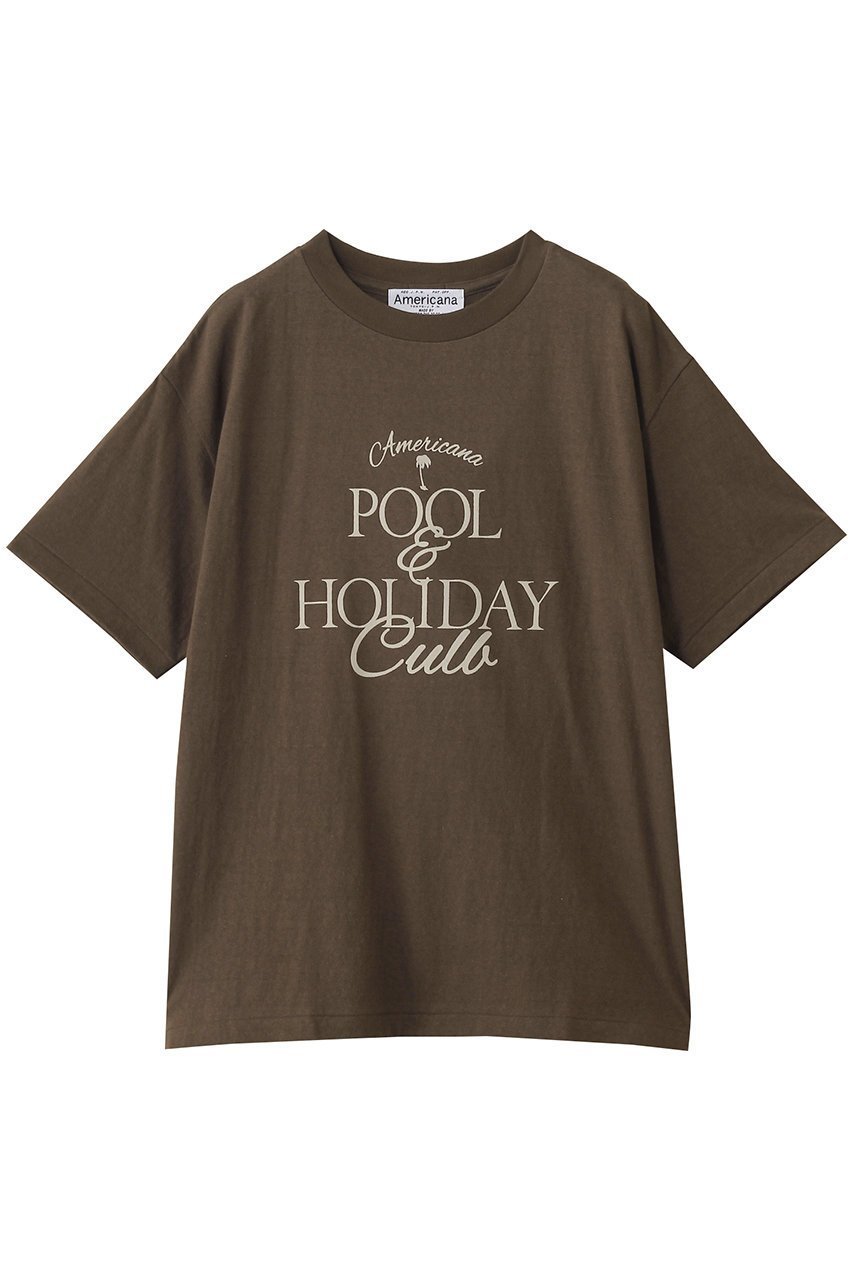 【アメリカーナ/Americana】のラフィー丸胴プリントTシャツ インテリア・キッズ・メンズ・レディースファッション・服の通販 founy(ファニー) 　ファッション　Fashion　レディースファッション　Fashion for Women　トップス・カットソー　Cut & Sew Tops　シャツ・ブラウス・オフィスカジュアル　Elegant Blouses & Button-Ups　ロングTシャツ・Tシャツ　Longline T-Shirts & Tees　カットソー・ベーシックTシャツ　Cut-and-Sewn Tops / Stretch Tees & Basics　2025年　2025　2025-2026秋冬・A/W　Autumn/Winter 2025–26 AW25–26　ショート　Short, Short Length　スリーブ　Sleeve, Long Sleeve / Short Sleeve　デニム　Denim, Jeans Material　フロント　Front, Front Design　プリント　Print, Printed Pattern　ベーシック　Basic, Essential　A/W・秋冬　Autumn/Winter　ダークブラウン|ID: prp329100004624103 ipo3291000000033202610