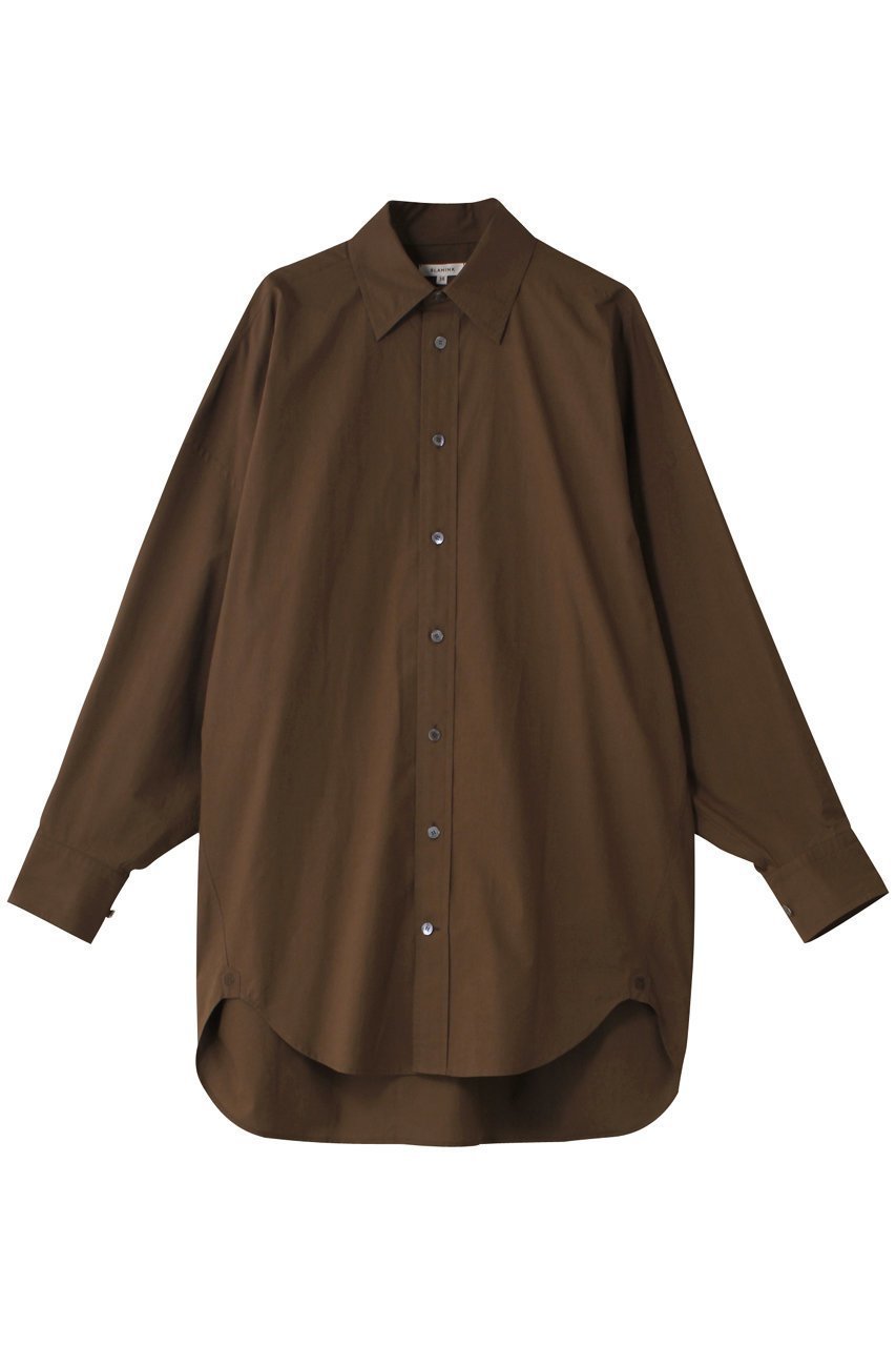 【ブラミンク/BLAMINK】のコットンレギュラーカラーシャツ インテリア・キッズ・メンズ・レディースファッション・服の通販 founy(ファニー) 　ファッション　Fashion　レディースファッション　Fashion for Women　トップス・カットソー　Cut & Sew Tops　シャツ・ブラウス・オフィスカジュアル　Elegant Blouses & Button-Ups　2025年　2025　2025-2026秋冬・A/W　Autumn/Winter 2025–26 AW25–26　シンプル　Simple, Minimal　スリーブ　Sleeve, Long Sleeve / Short Sleeve　ロング　Long, Long-Length　エレガント 上品　Elegant　定番　Standard, Basic Item　A/W・秋冬　Autumn/Winter　ダークブラウン|ID: prp329100004624111 ipo3291000000033202665