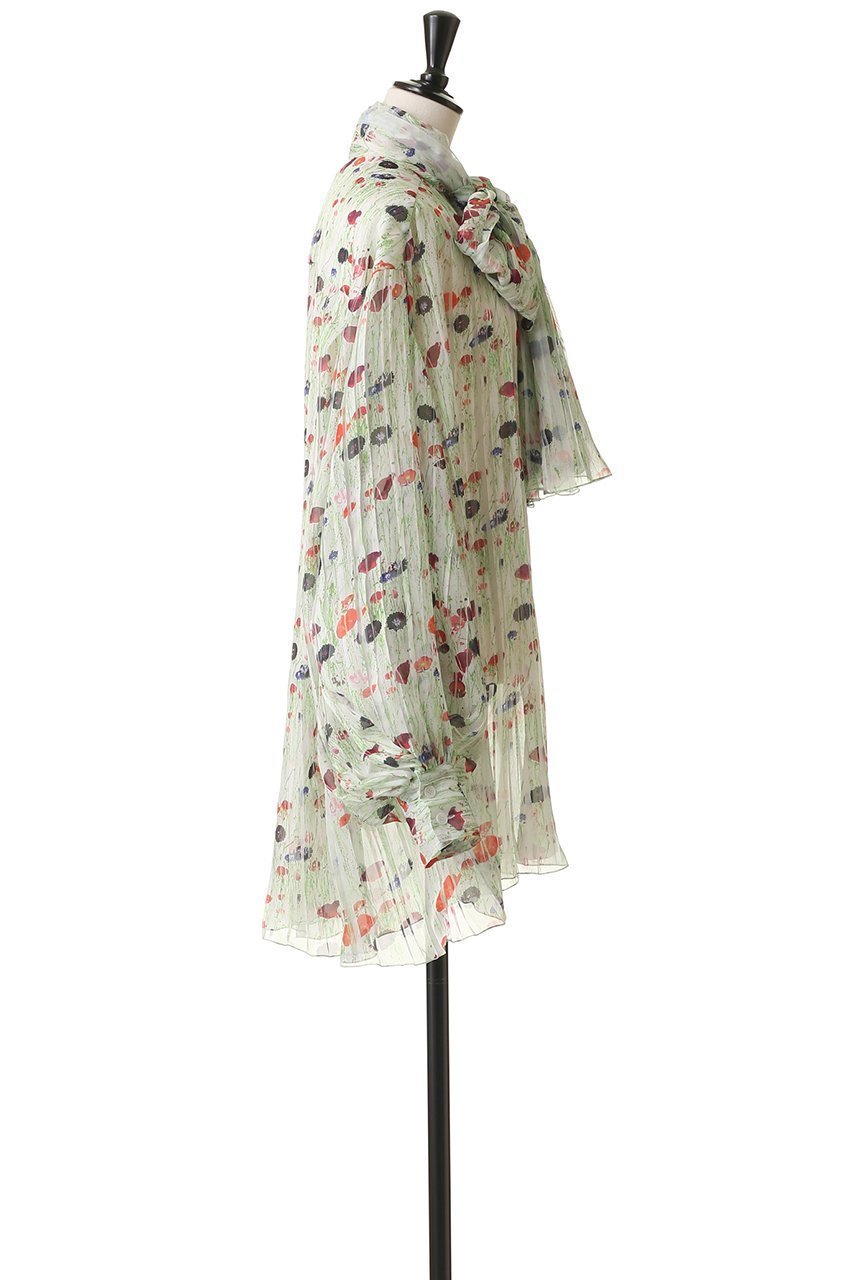 【ブラミンク/BLAMINK】のフラワープリントリボンブラウス 人気、トレンドファッション・服の通販 founy(ファニー) 　ファッション　Fashion　レディースファッション　Fashion for Women　トップス・カットソー　Cut & Sew Tops　シャツ・ブラウス・オフィスカジュアル　Elegant Blouses & Button-Ups　花柄・フラワープリント・モチーフ　Floral Prints & Motifs / Flower Pattern Tops　カラフル　Colorful Design　スマート　Smart, Elegant　スリーブ　Sleeve, Long Sleeve / Short Sleeve　バランス　Balance, Style Balance　フラワー　Flower, Floral　フレア　Flare, Flared　プリント　Print, Printed Pattern　ボトム　Bottoms, Lower Wear　リボン　Ribbon, Bow　ロング　Long, Long-Length　エレガント 上品　Elegant　other-3|ID: prp329100004624112 ipo3291000000035345779