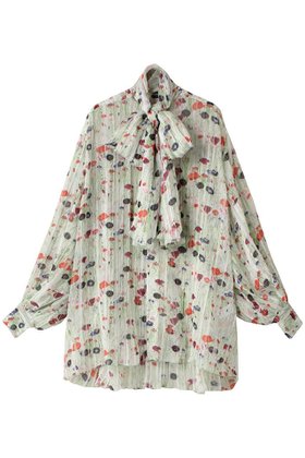 【ブラミンク/BLAMINK】 フラワープリントリボンブラウス人気、トレンドファッション・服の通販 founy(ファニー) ファッション Fashion レディースファッション Fashion for Women トップス・カットソー Cut & Sew Tops シャツ・ブラウス・オフィスカジュアル Elegant Blouses & Button-Ups 花柄・フラワープリント・モチーフ Floral Prints & Motifs / Flower Pattern Tops カラフル Colorful Design スマート Smart, Elegant スリーブ Sleeve, Long Sleeve / Short Sleeve バランス Balance, Style Balance フラワー Flower, Floral フレア Flare, Flared プリント Print, Printed Pattern ボトム Bottoms, Lower Wear リボン Ribbon, Bow ロング Long, Long-Length エレガント 上品 Elegant 再入荷 Restock / Back in Stock |ID:prp329100004624112