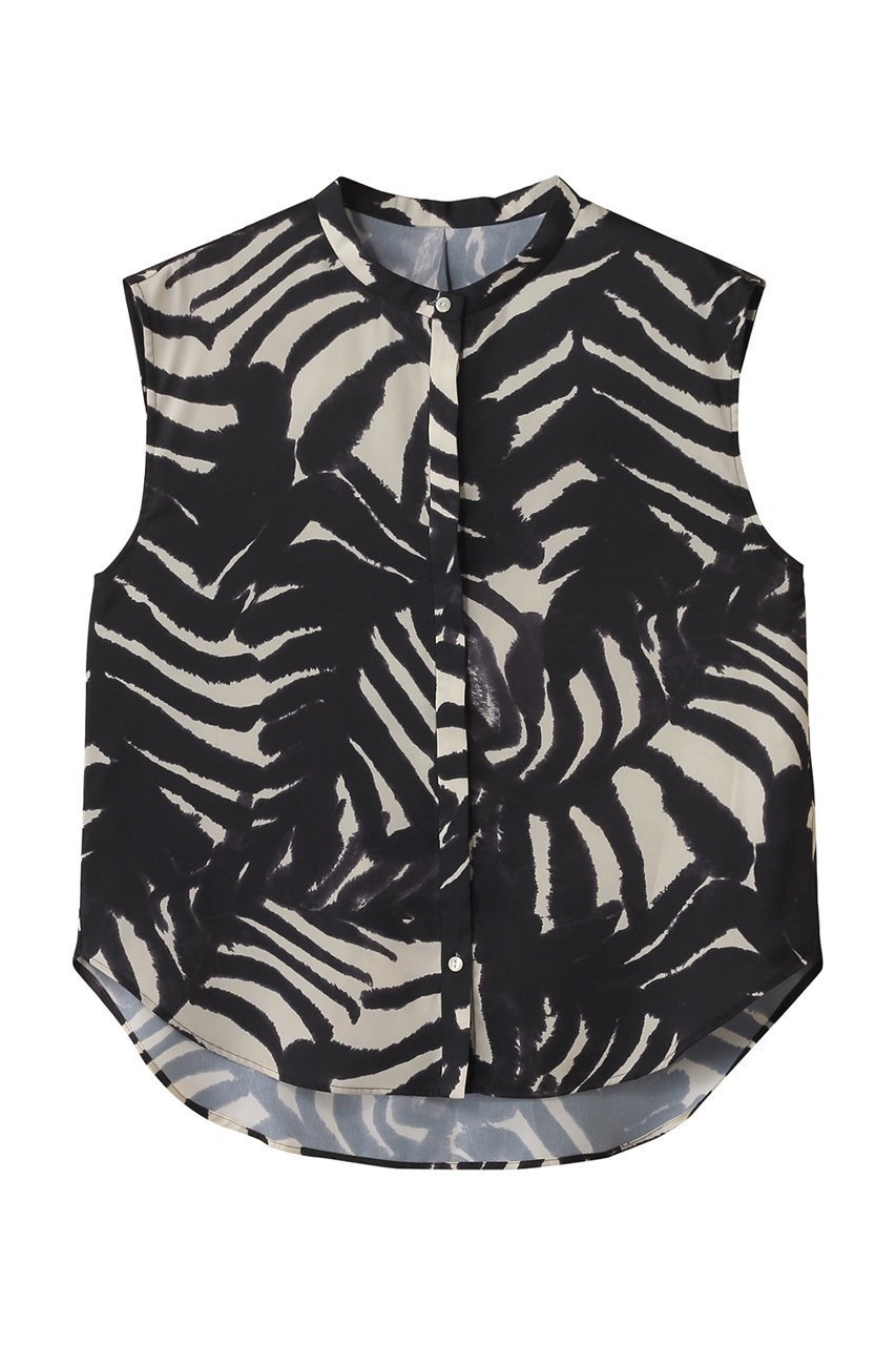 【エリオポール/heliopole】のARGENTI PRINT スリーブレスブラウス 人気、トレンドファッション・服の通販 founy(ファニー) 　ファッション　Fashion　レディースファッション　Fashion for Women　トップス・カットソー　Cut & Sew Tops　キャミソール&ノースリーブ　Camisoles & Sleeveless Tops　シャツ・ブラウス・オフィスカジュアル　Elegant Blouses & Button-Ups　アニマル　Animal Print　インナー　Innerwear　ノースリーブ　Sleeveless, No-Sleeve　プリント　Print, Printed Pattern　ボトム　Bottoms, Lower Wear　モダン　Modern, Contemporary　モノトーン　Monotone, Black and White　ロング　Long, Long-Length　 other-1|ID: prp329100004624114 ipo3291000000035259665