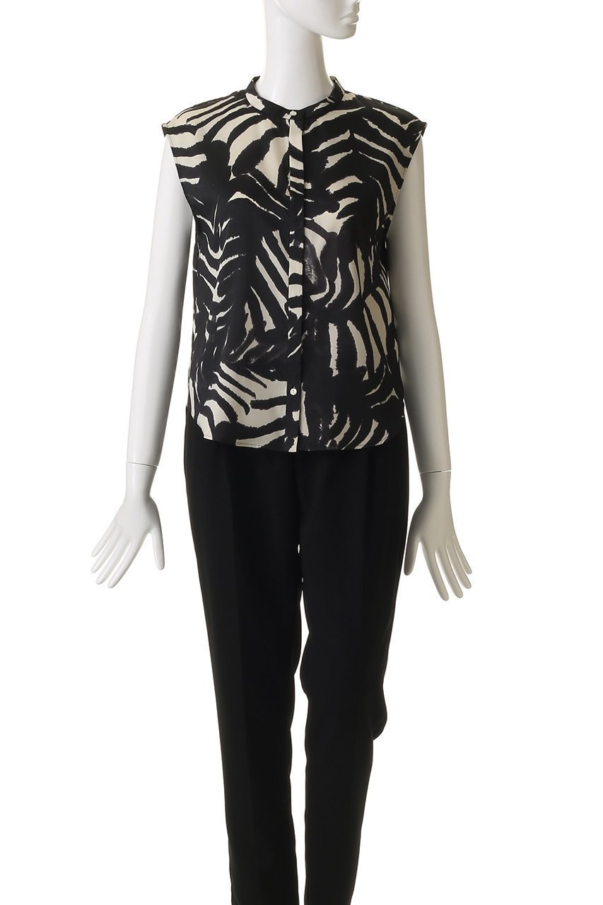 【エリオポール/heliopole】のARGENTI PRINT スリーブレスブラウス 人気、トレンドファッション・服の通販 founy(ファニー) 　ファッション　Fashion　レディースファッション　Fashion for Women　トップス・カットソー　Cut & Sew Tops　キャミソール&ノースリーブ　Camisoles & Sleeveless Tops　シャツ・ブラウス・オフィスカジュアル　Elegant Blouses & Button-Ups　アニマル　Animal Print　インナー　Innerwear　ノースリーブ　Sleeveless, No-Sleeve　プリント　Print, Printed Pattern　ボトム　Bottoms, Lower Wear　モダン　Modern, Contemporary　モノトーン　Monotone, Black and White　ロング　Long, Long-Length　再入荷　Restock / Back in Stock　other-2|ID: prp329100004624114 ipo3291000000036079824