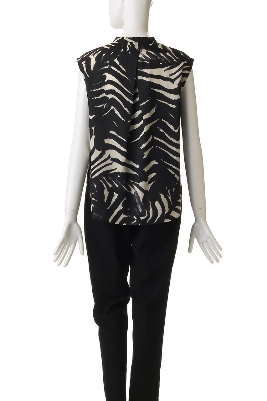 【エリオポール/heliopole】のARGENTI PRINT スリーブレスブラウス 人気、トレンドファッション・服の通販 founy(ファニー) 　ファッション　Fashion　レディースファッション　Fashion for Women　トップス・カットソー　Cut & Sew Tops　キャミソール&ノースリーブ　Camisoles & Sleeveless Tops　シャツ・ブラウス・オフィスカジュアル　Elegant Blouses & Button-Ups　アニマル　Animal Print　インナー　Innerwear　ノースリーブ　Sleeveless, No-Sleeve　プリント　Print, Printed Pattern　ボトム　Bottoms, Lower Wear　モダン　Modern, Contemporary　モノトーン　Monotone, Black and White　ロング　Long, Long-Length　再入荷　Restock / Back in Stock　other-4|ID: prp329100004624114 ipo3291000000036079826