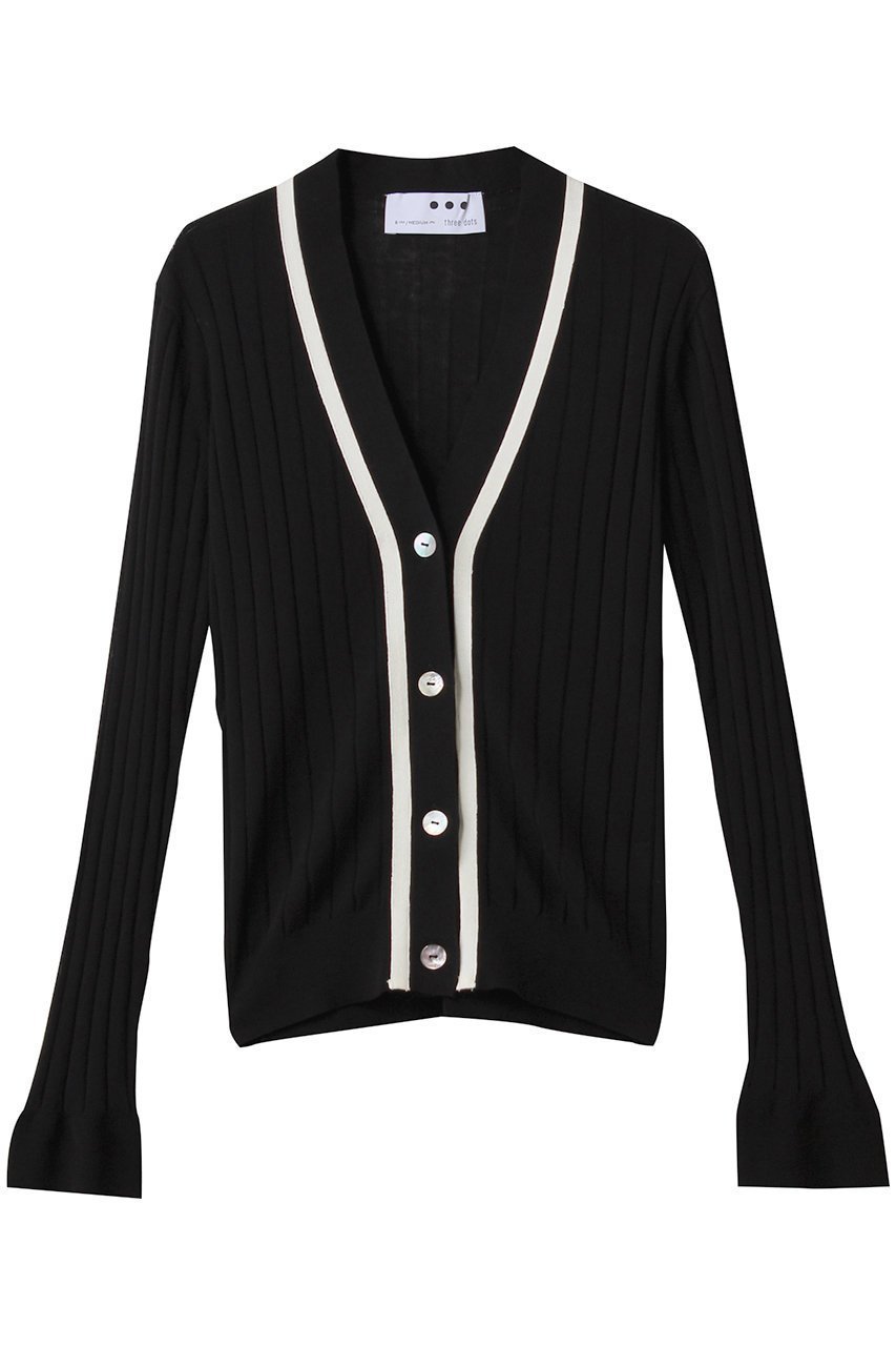 【スリー ドッツ/three dots】のソフトシアー リブカーディガン インテリア・キッズ・メンズ・レディースファッション・服の通販 founy(ファニー) 　ファッション　Fashion　レディースファッション　Fashion for Women　トップス・カットソー　Cut & Sew Tops　ニット　Knit Tops & Sweaters　カーディガン・羽織り　Layered Style Cardigans　2025年　2025　2025-2026秋冬・A/W　Autumn/Winter 2025–26 AW25–26　カーディガン　Cardigan, Knitwear　コンパクト　Compact, Small Size　トリミング　Trimming, Decorative Edge　フィット　Fit, Slim Fit　ロング　Long, Long-Length　A/W・秋冬　Autumn/Winter　ブラック|ID: prp329100004624116 ipo3291000000033202698