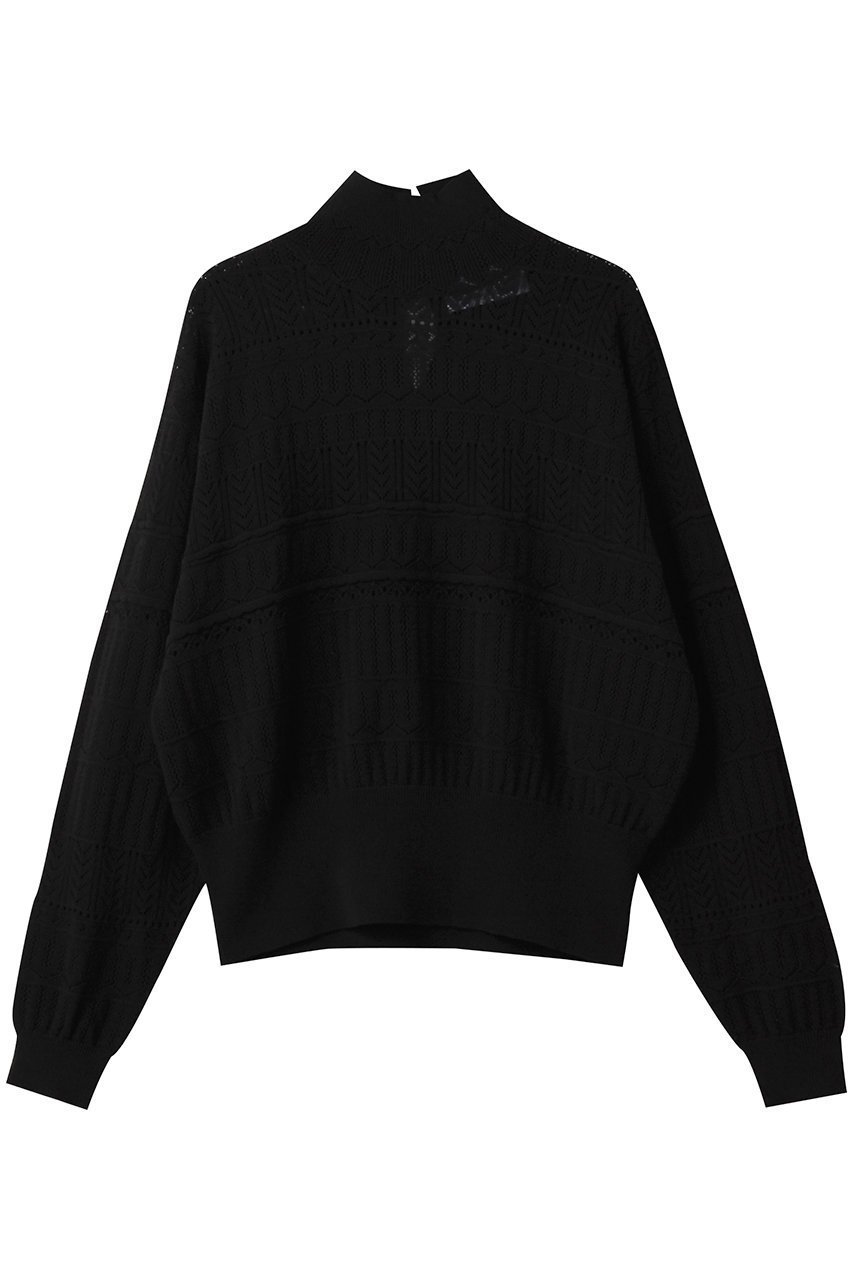 【スリー ドッツ/three dots】のソフトシアー レーストップス インテリア・キッズ・メンズ・レディースファッション・服の通販 founy(ファニー) 　ファッション　Fashion　レディースファッション　Fashion for Women　トップス・カットソー　Cut & Sew Tops　ニット　Knit Tops & Sweaters　カジュアルプルオーバー・ニットトップス　Pullovers & Knit Tops / Casual Pullovers　2025年　2025　2025-2026秋冬・A/W　Autumn/Winter 2025–26 AW25–26　エレガント 上品　Elegant　シンプル　Simple, Minimal　ボトム　Bottoms, Lower Wear　レース　Lace, Lace Fabric　A/W・秋冬　Autumn/Winter　ブラック|ID: prp329100004624117 ipo3291000000033202710