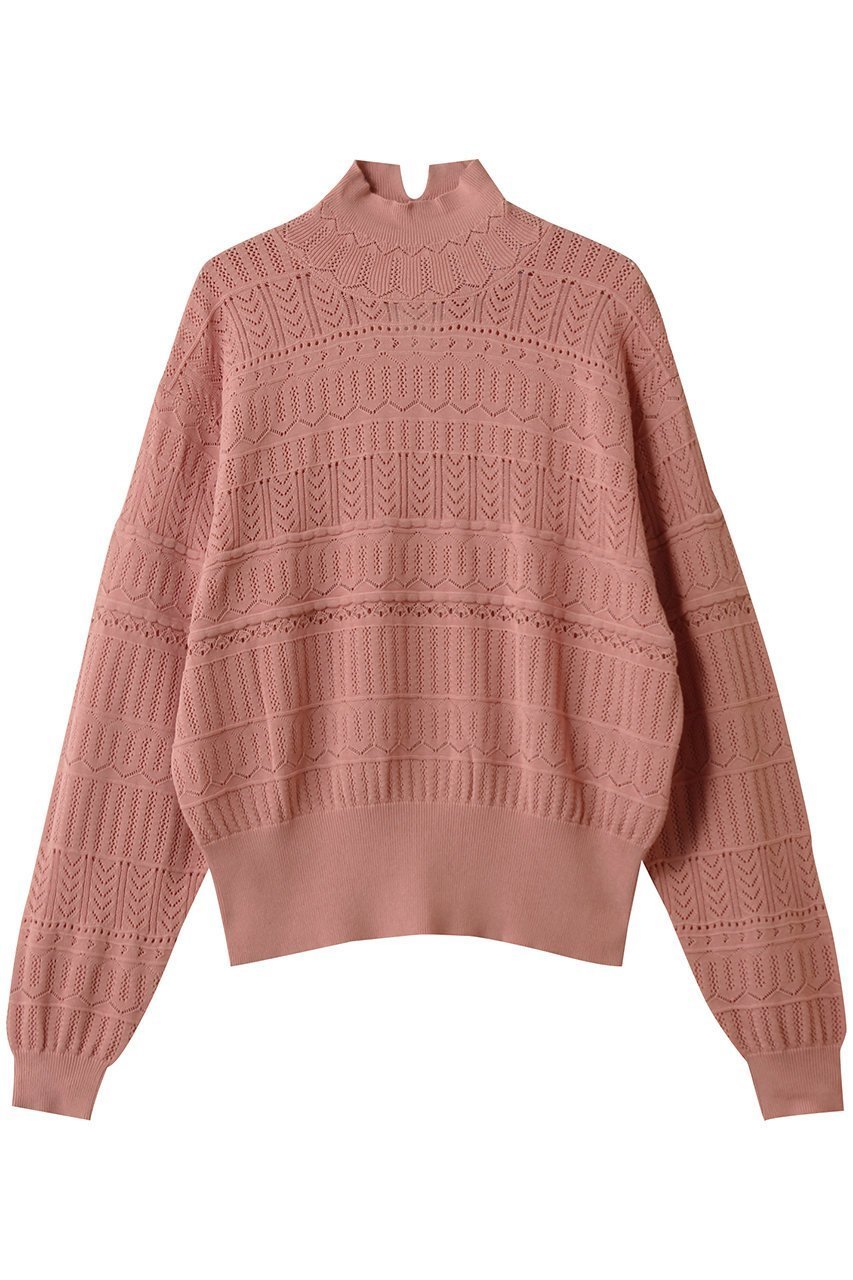 【スリー ドッツ/three dots】のソフトシアー レーストップス インテリア・キッズ・メンズ・レディースファッション・服の通販 founy(ファニー) 　ファッション　Fashion　レディースファッション　Fashion for Women　トップス・カットソー　Cut & Sew Tops　ニット　Knit Tops & Sweaters　カジュアルプルオーバー・ニットトップス　Pullovers & Knit Tops / Casual Pullovers　2025年　2025　2025-2026秋冬・A/W　Autumn/Winter 2025–26 AW25–26　エレガント 上品　Elegant　シンプル　Simple, Minimal　ボトム　Bottoms, Lower Wear　レース　Lace, Lace Fabric　A/W・秋冬　Autumn/Winter　ピンク|ID: prp329100004624117 ipo3291000000033202711