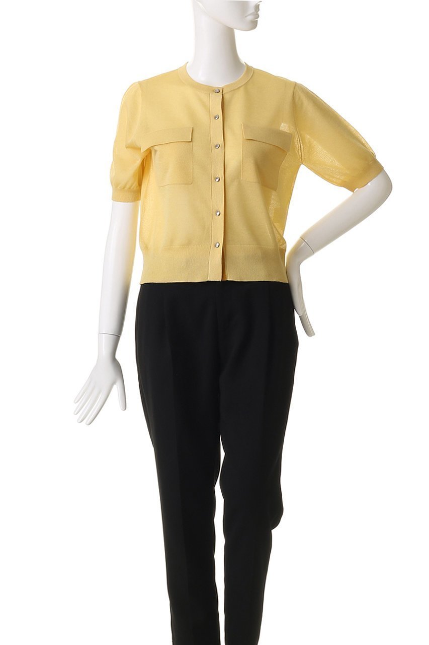 【アルアバイル/allureville】のスパークシアー半袖カーディガン 人気、トレンドファッション・服の通販 founy(ファニー) 　ファッション　Fashion　レディースファッション　Fashion for Women　トップス・カットソー　Cut & Sew Tops　ニット　Knit Tops & Sweaters　カーディガン・羽織り　Layered Style Cardigans　2025年　2025　2025-2026秋冬・A/W　Autumn/Winter 2025–26 AW25–26　おすすめ　Recommended / Our Picks　カーディガン　Cardigan, Knitwear　コンパクト　Compact, Small Size　シンプル　Simple, Minimal　フラップ　Flap, Flap Pocket　ポケット　Pocket, Pocket Detail　半袖　Short Sleeve, Half Sleeve　A/W・秋冬　Autumn/Winter　other-2|ID: prp329100004624118 ipo3291000000033202728