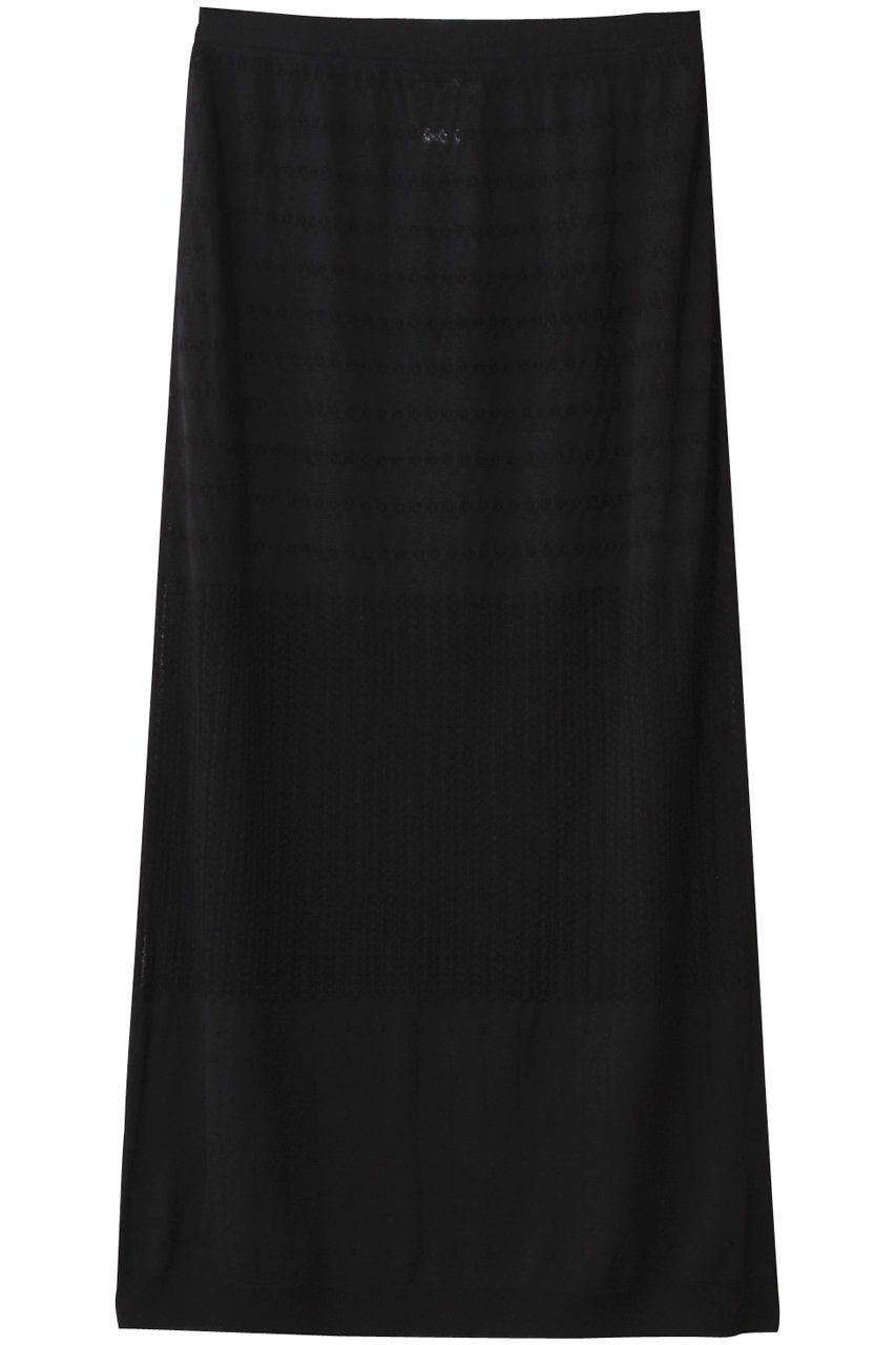 【ブラミンク/BLAMINK】のレースニットロングスカート インテリア・キッズ・メンズ・レディースファッション・服の通販 founy(ファニー) 　ファッション　Fashion　レディースファッション　Fashion for Women　スカート　Skirts　ロングスカート　Long Skirts / Maxi & Midi Skirts　シアー　Sheer, See-Through　ストレート　Straight, Straight Cut　レース　Lace, Lace Fabric　ロング　Long, Long-Length　エレガント 上品　Elegant　ブラック|ID: prp329100004624132 ipo3291000000035534505