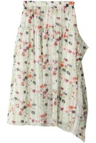 【ブラミンク/BLAMINK】のフラワープリントプリーツスカート ライム|ID: prp329100004624135 ipo3291000000035741472