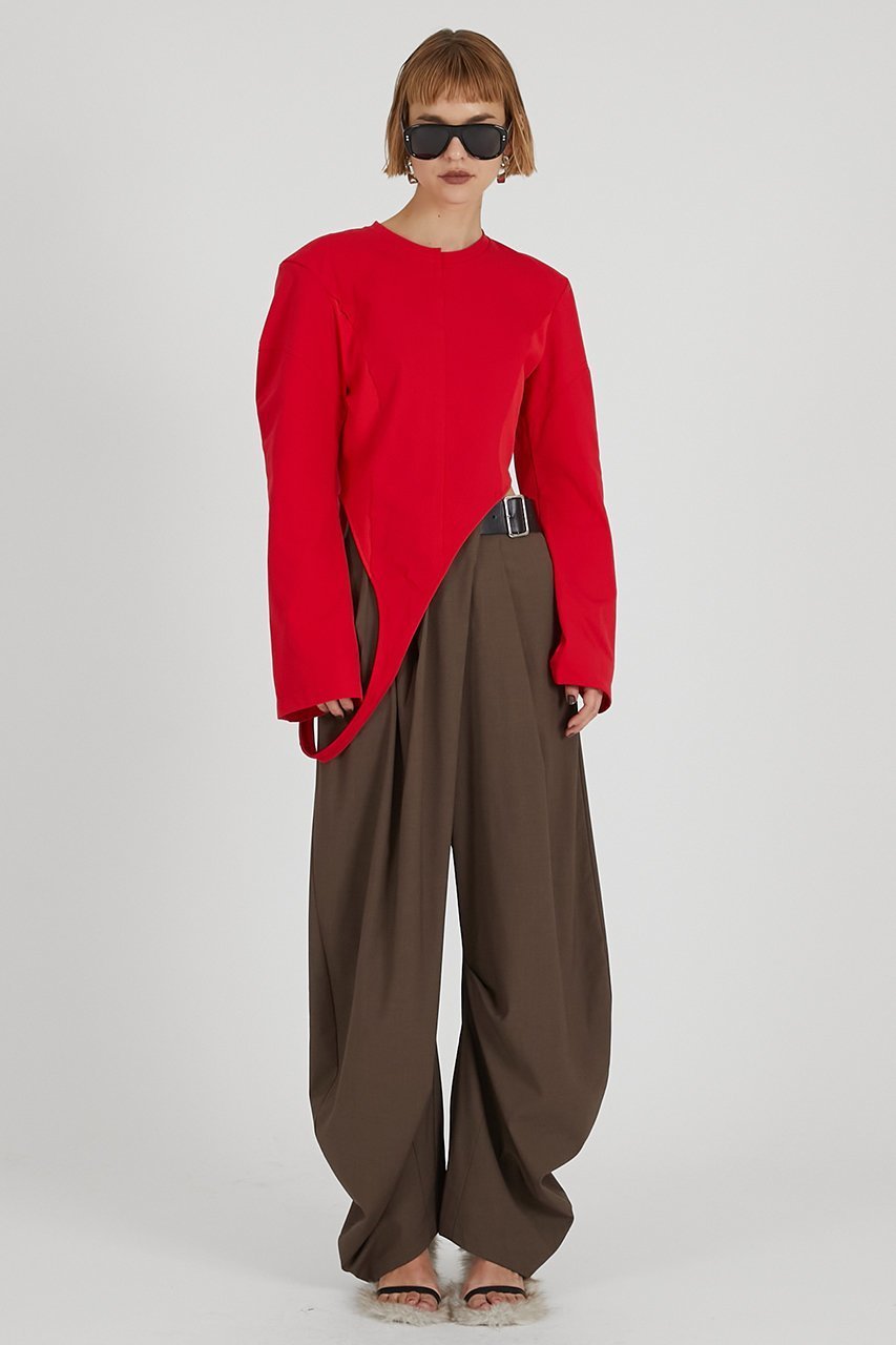 【プランク プロジェクト/PRANK PROJECT】のイレギュラーヘムトップ / Irregular Hem Top 人気、トレンドファッション・服の通販 founy(ファニー) 　ファッション　Fashion　レディースファッション　Fashion for Women　トップス・カットソー　Cut & Sew Tops　シャツ・ブラウス・オフィスカジュアル　Elegant Blouses & Button-Ups　ロングTシャツ・Tシャツ　Longline T-Shirts & Tees　カットソー・ベーシックTシャツ　Cut-and-Sewn Tops / Stretch Tees & Basics　2025年　2025　2025-2026秋冬・A/W　Autumn/Winter 2025–26 AW25–26　カットソー　Cut and Sewn Top　ショルダー　Shoulder, Shoulder Strap　ショート　Short, Short Length　スリーブ　Sleeve, Long Sleeve / Short Sleeve　ラップ　Wrap, Wrap Design　ロング　Long, Long-Length　A/W・秋冬　Autumn/Winter　other-2|ID: prp329100004624634 ipo3291000000033215877