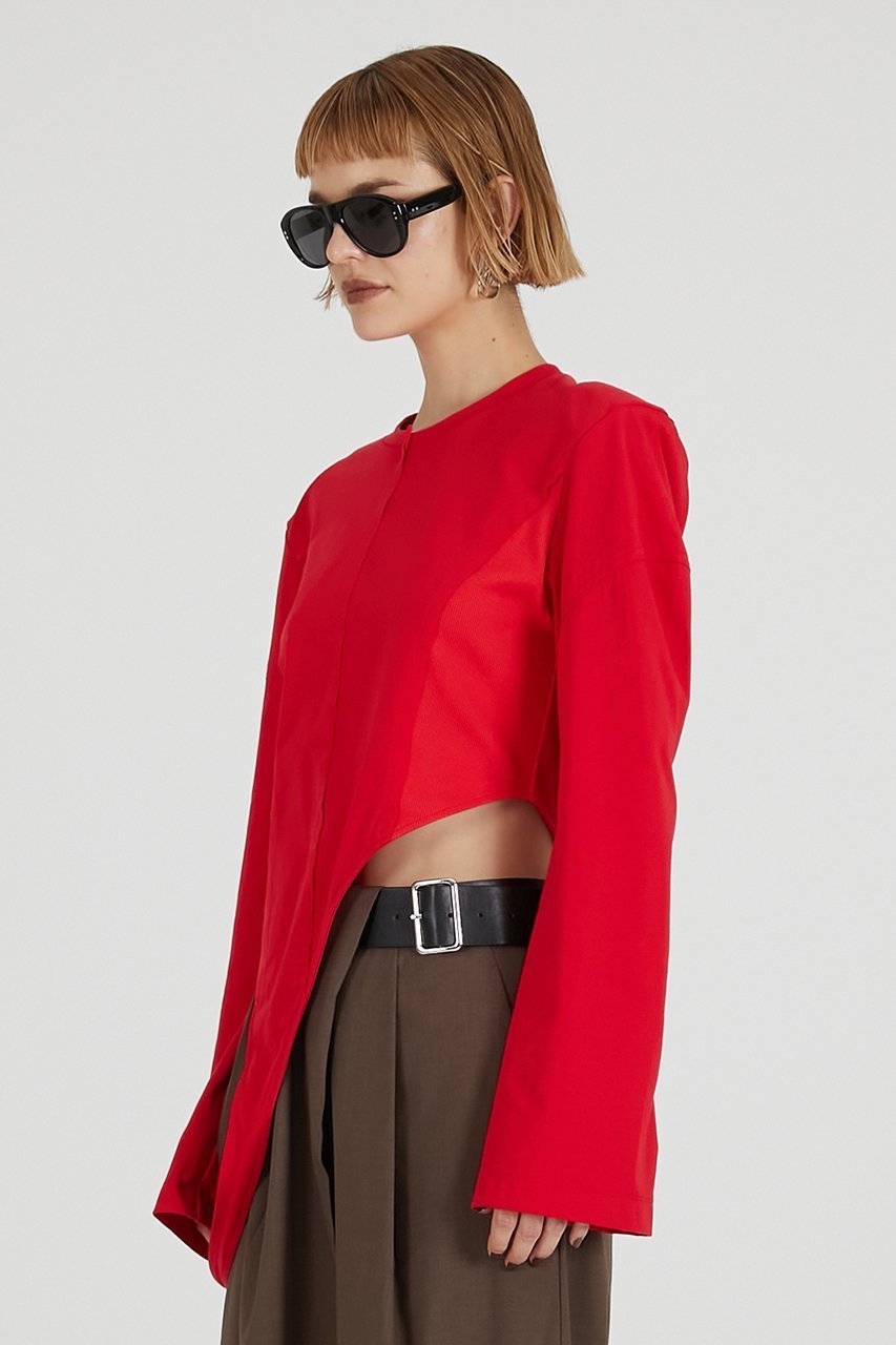 【プランク プロジェクト/PRANK PROJECT】のイレギュラーヘムトップ / Irregular Hem Top 人気、トレンドファッション・服の通販 founy(ファニー) 　ファッション　Fashion　レディースファッション　Fashion for Women　トップス・カットソー　Cut & Sew Tops　シャツ・ブラウス・オフィスカジュアル　Elegant Blouses & Button-Ups　ロングTシャツ・Tシャツ　Longline T-Shirts & Tees　カットソー・ベーシックTシャツ　Cut-and-Sewn Tops / Stretch Tees & Basics　2025年　2025　2025-2026秋冬・A/W　Autumn/Winter 2025–26 AW25–26　カットソー　Cut and Sewn Top　ショルダー　Shoulder, Shoulder Strap　ショート　Short, Short Length　スリーブ　Sleeve, Long Sleeve / Short Sleeve　ラップ　Wrap, Wrap Design　ロング　Long, Long-Length　A/W・秋冬　Autumn/Winter　other-4|ID: prp329100004624634 ipo3291000000033215882