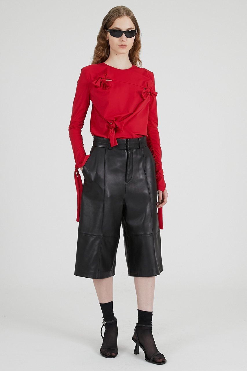 【プランク プロジェクト/PRANK PROJECT】のノットシャーリングトップ / Knot Sharing Top 人気、トレンドファッション・服の通販 founy(ファニー) 　ファッション　Fashion　レディースファッション　Fashion for Women　トップス・カットソー　Cut & Sew Tops　シャツ・ブラウス・オフィスカジュアル　Elegant Blouses & Button-Ups　ロングTシャツ・Tシャツ　Longline T-Shirts & Tees　カットソー・ベーシックTシャツ　Cut-and-Sewn Tops / Stretch Tees & Basics　2025年　2025　2025-2026秋冬・A/W　Autumn/Winter 2025–26 AW25–26　カットソー　Cut and Sewn Top　スポーティ　Sporty, Casual Athletic　スリーブ　Sleeve, Long Sleeve / Short Sleeve　リボン　Ribbon, Bow　ロング　Long, Long-Length　A/W・秋冬　Autumn/Winter　other-8|ID: prp329100004624638 ipo3291000000033215920